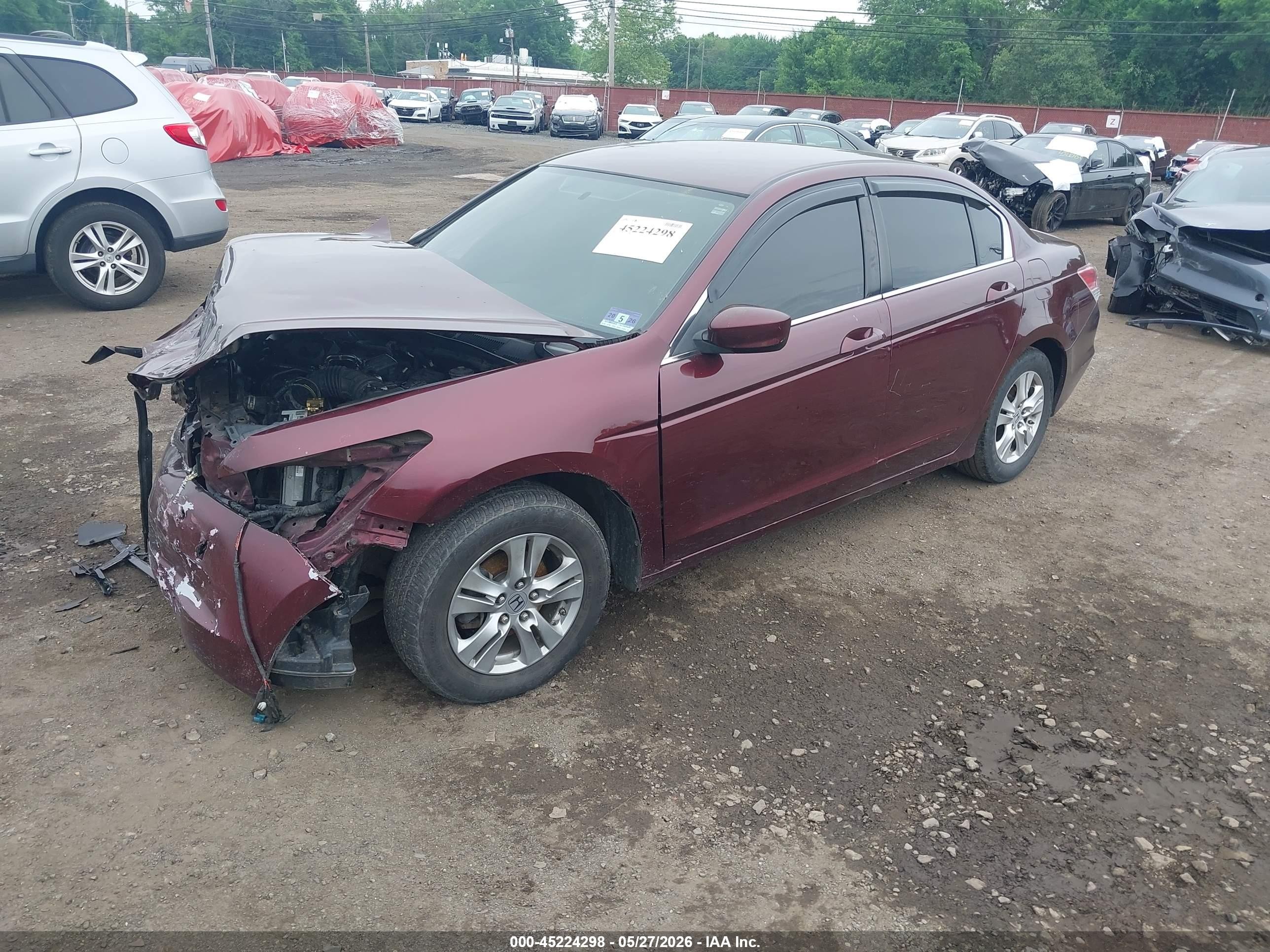2011 Honda Accord 2.4 Lx-p Burgundy vin: 1HGCP2F40BA075598