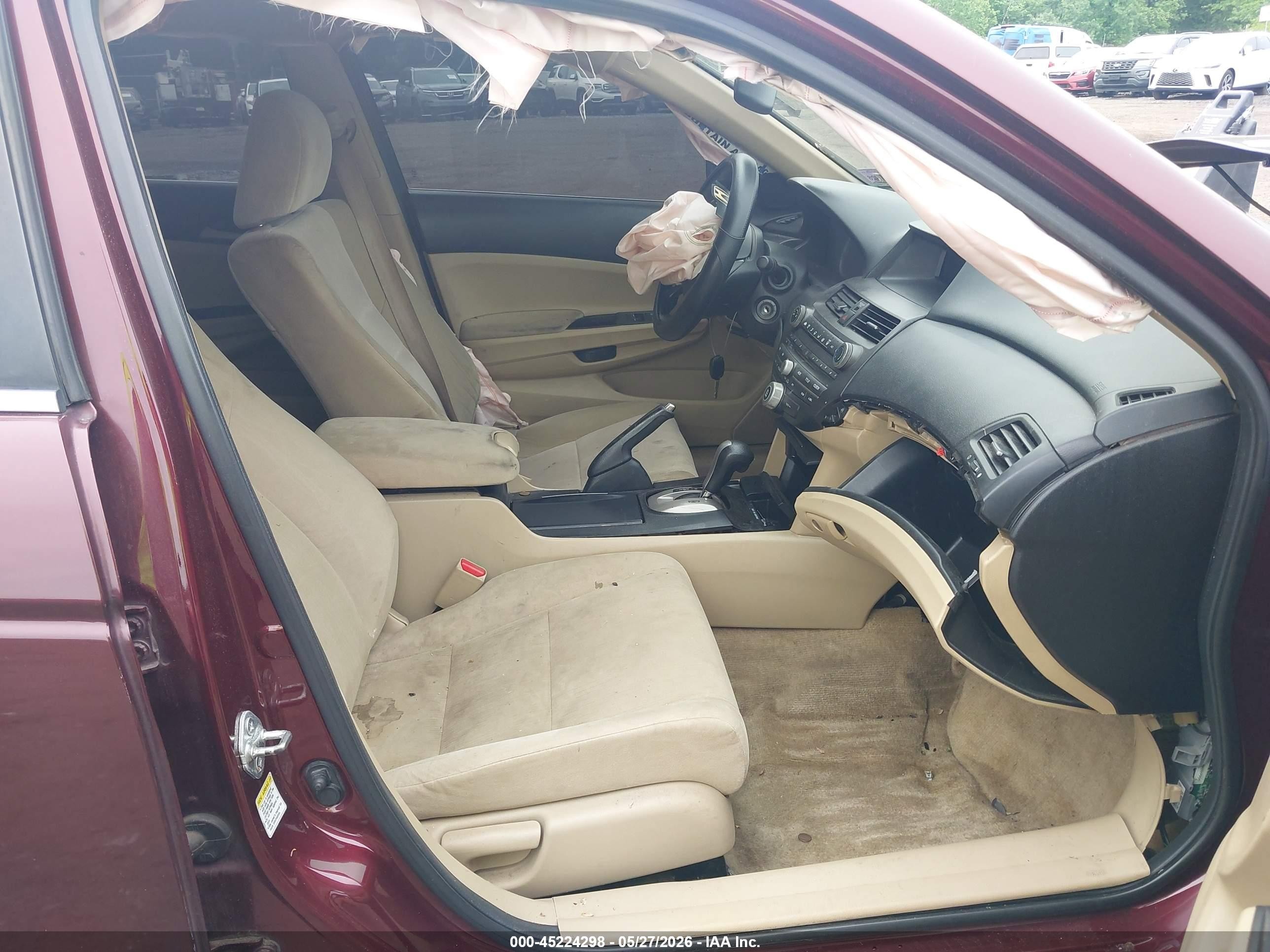 2011 Honda Accord 2.4 Lx-p Burgundy vin: 1HGCP2F40BA075598