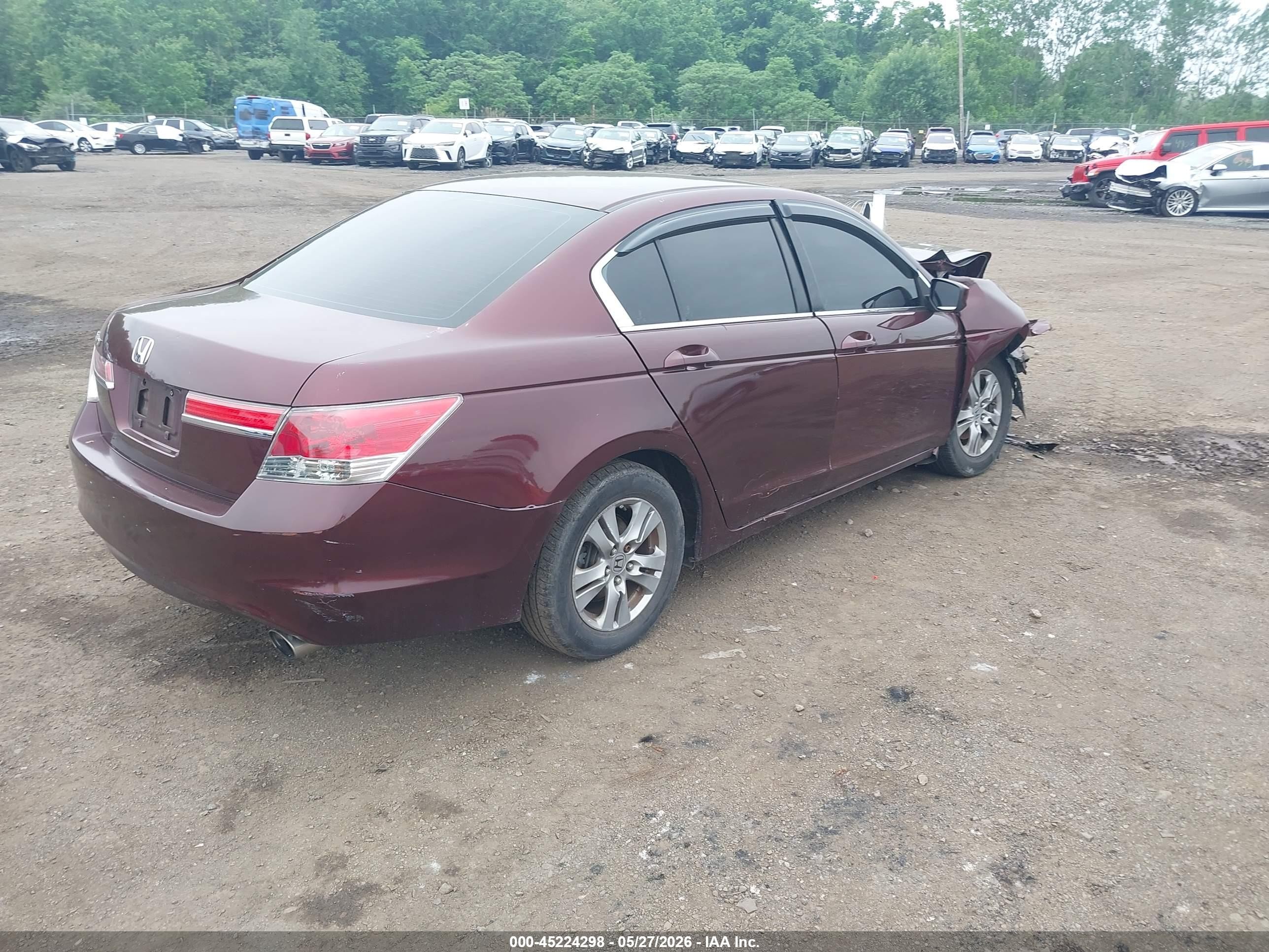 2011 Honda Accord 2.4 Lx-p Burgundy vin: 1HGCP2F40BA075598