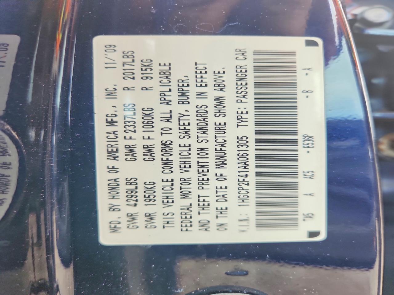 2010 Honda Accord Lxp Blue vin: 1HGCP2F41AA061305
