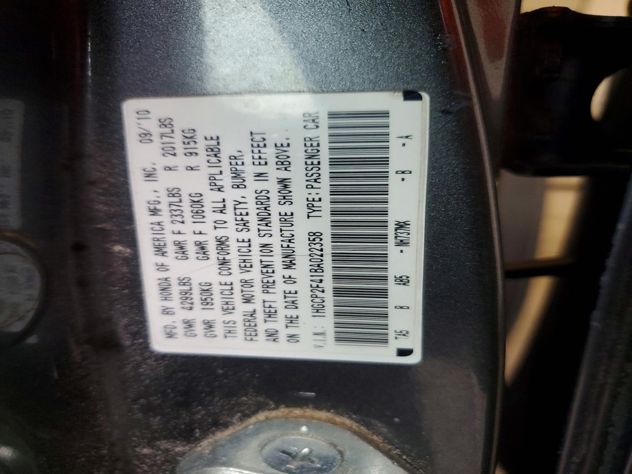 2011 Honda Accord Lxp Gray vin: 1HGCP2F41BA022358