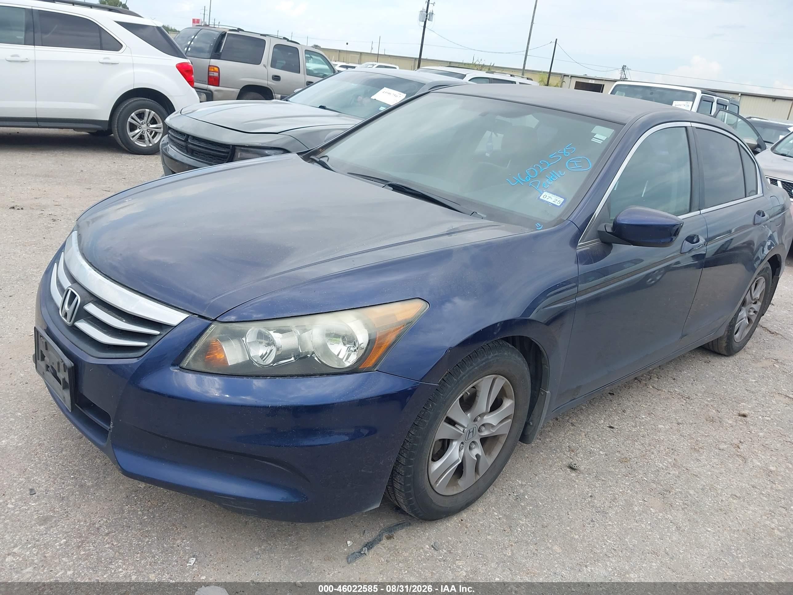 2012 Honda Accord 2.4 Lx-p Blue vin: 1HGCP2F41CA112126