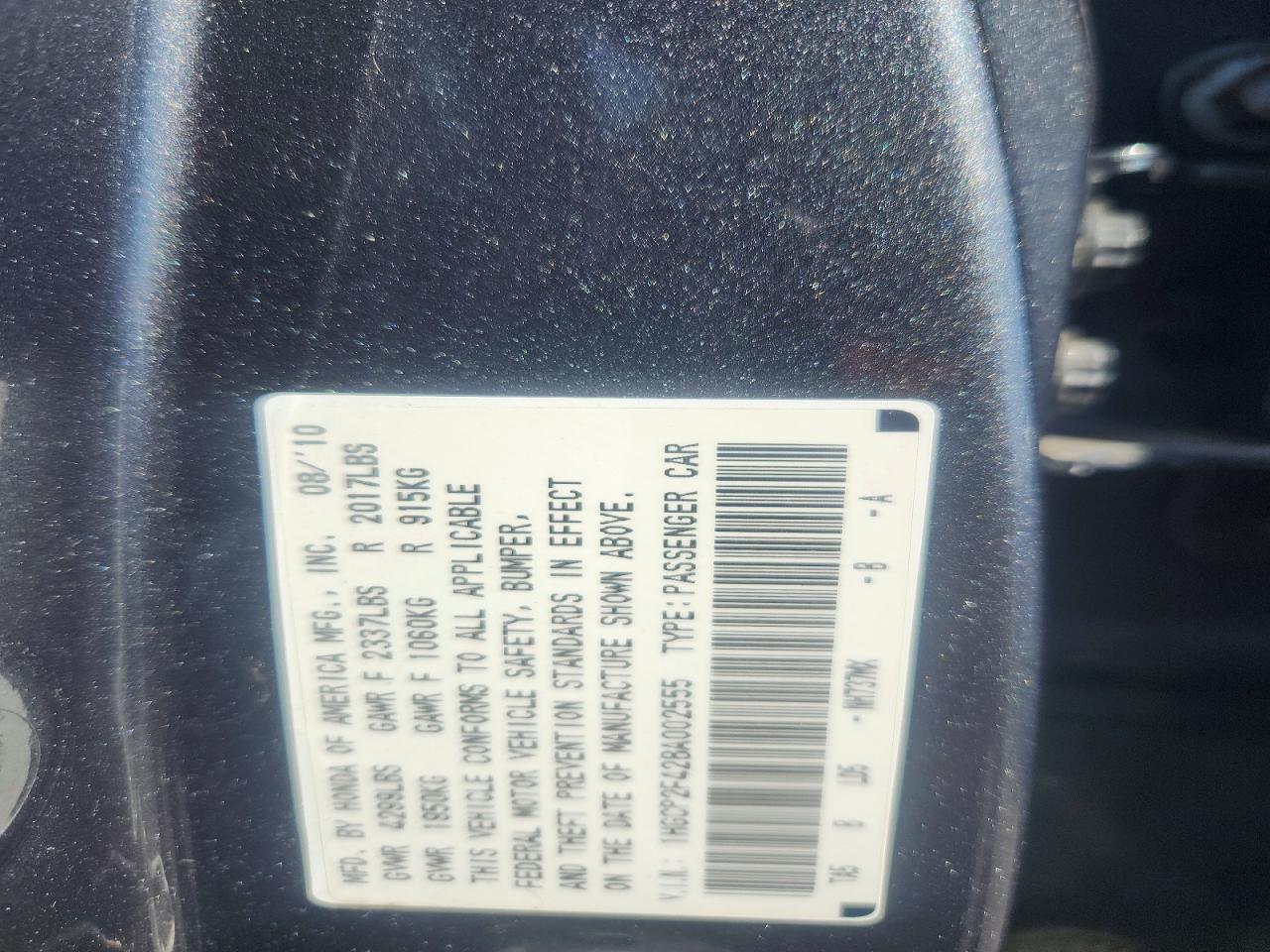 2011 Honda Accord Lxp Угольный vin: 1HGCP2F42BA002555