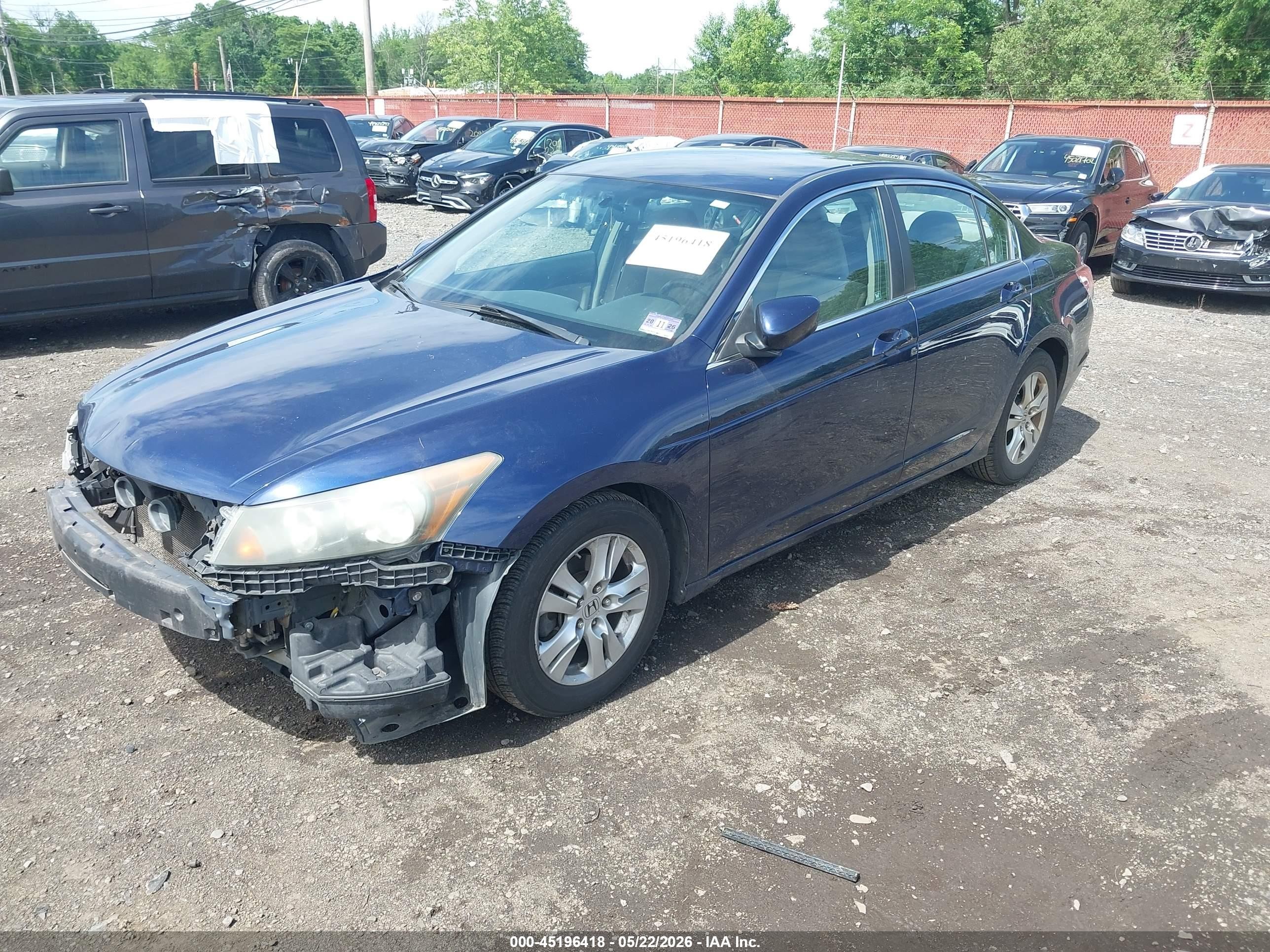 2010 Honda Accord 2.4 Lx-p Blue vin: 1HGCP2F43AA005673