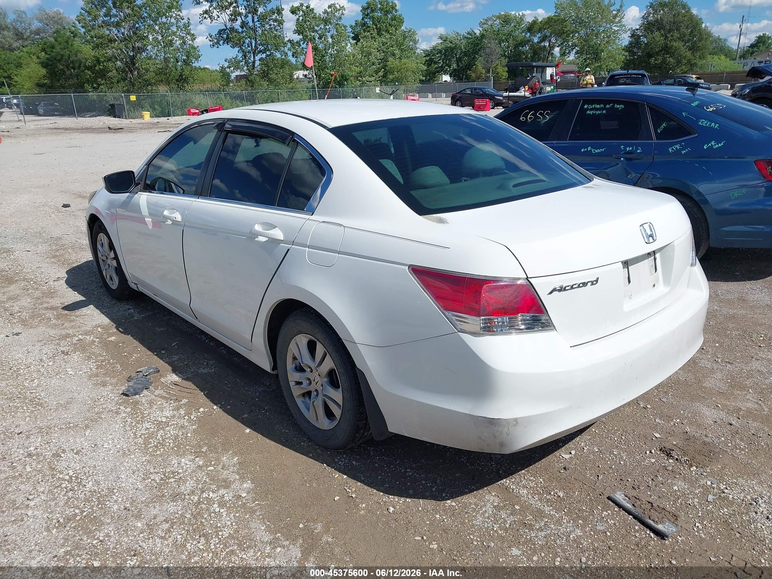 2010 Honda Accord 2.4 Lx-p White vin: 1HGCP2F43AA061970