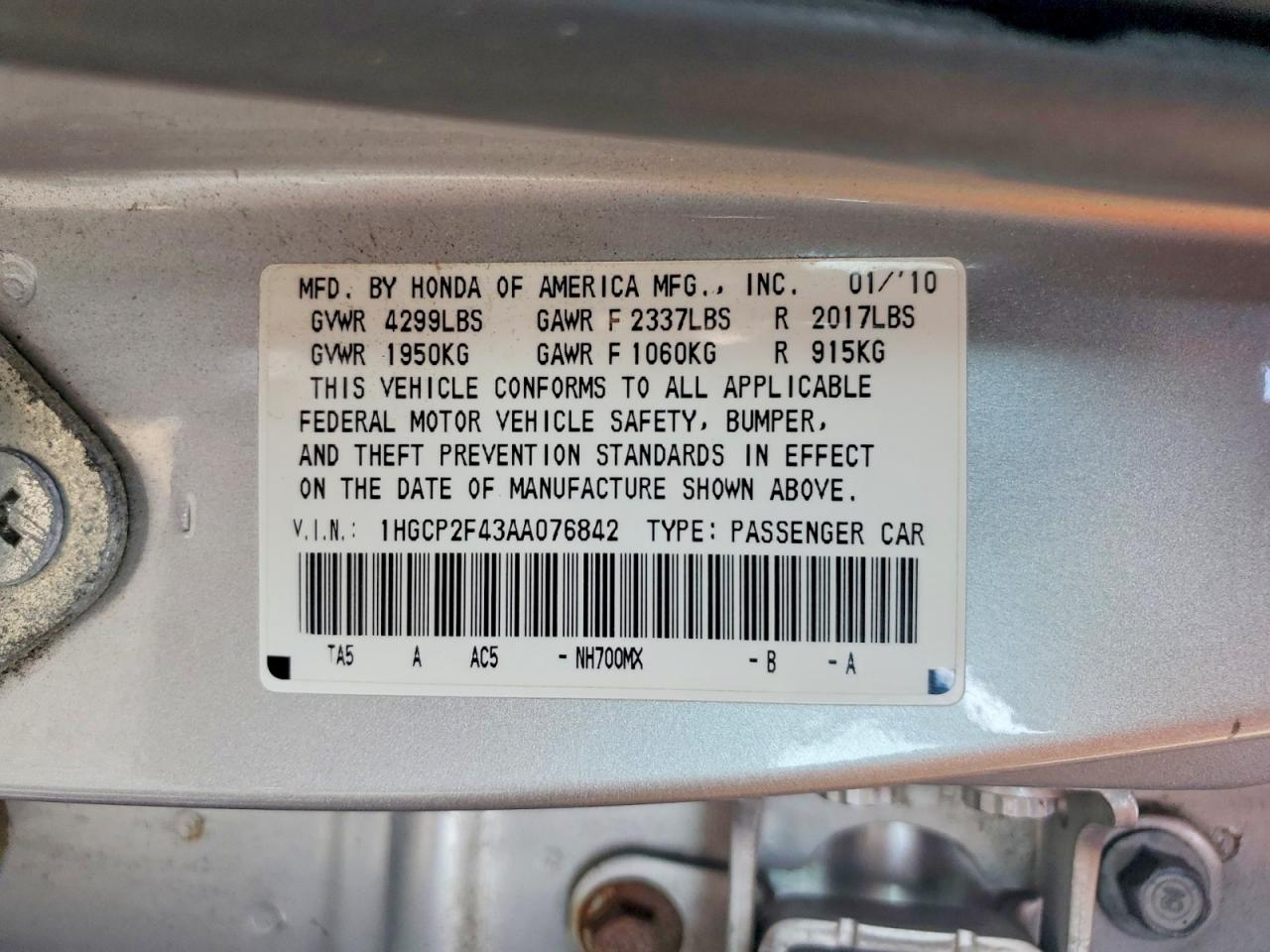2010 Honda Accord Lxp Silver vin: 1HGCP2F43AA076842