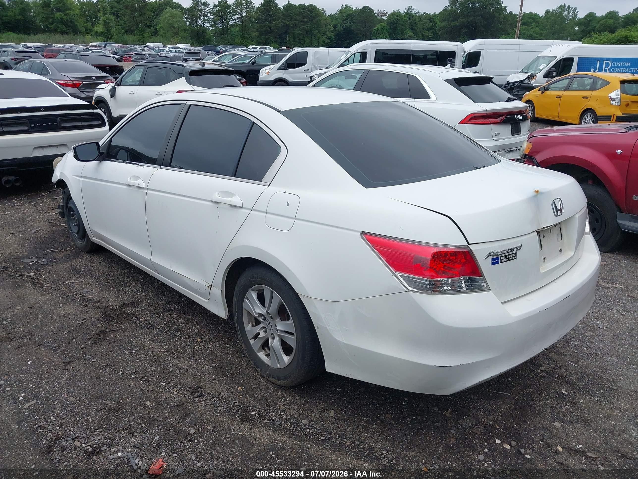 2010 Honda Accord 2.4 Lx-p White vin: 1HGCP2F43AA137493