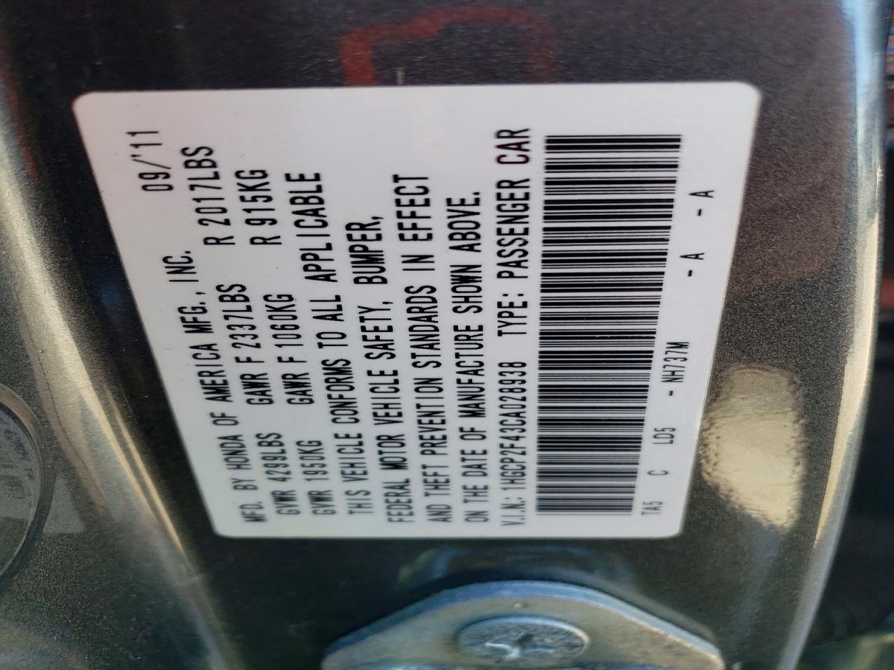 2012 Honda Accord Lxp Gray vin: 1HGCP2F43CA028938
