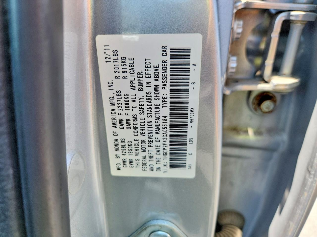 2012 Honda Accord Lxp Серебряный vin: 1HGCP2F43CA055184