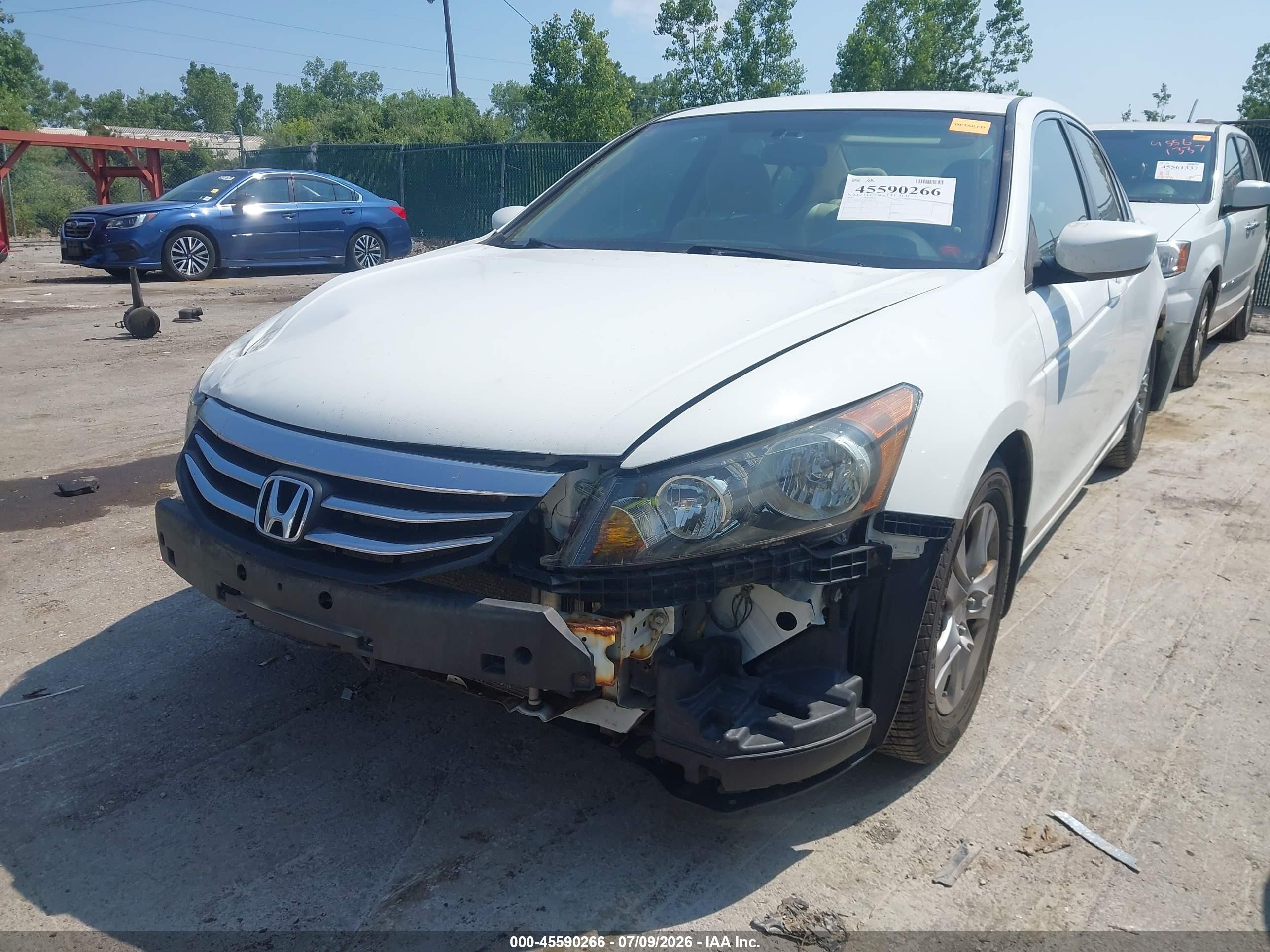 2012 Honda Accord 2.4 Lx-p White vin: 1HGCP2F44CA009217