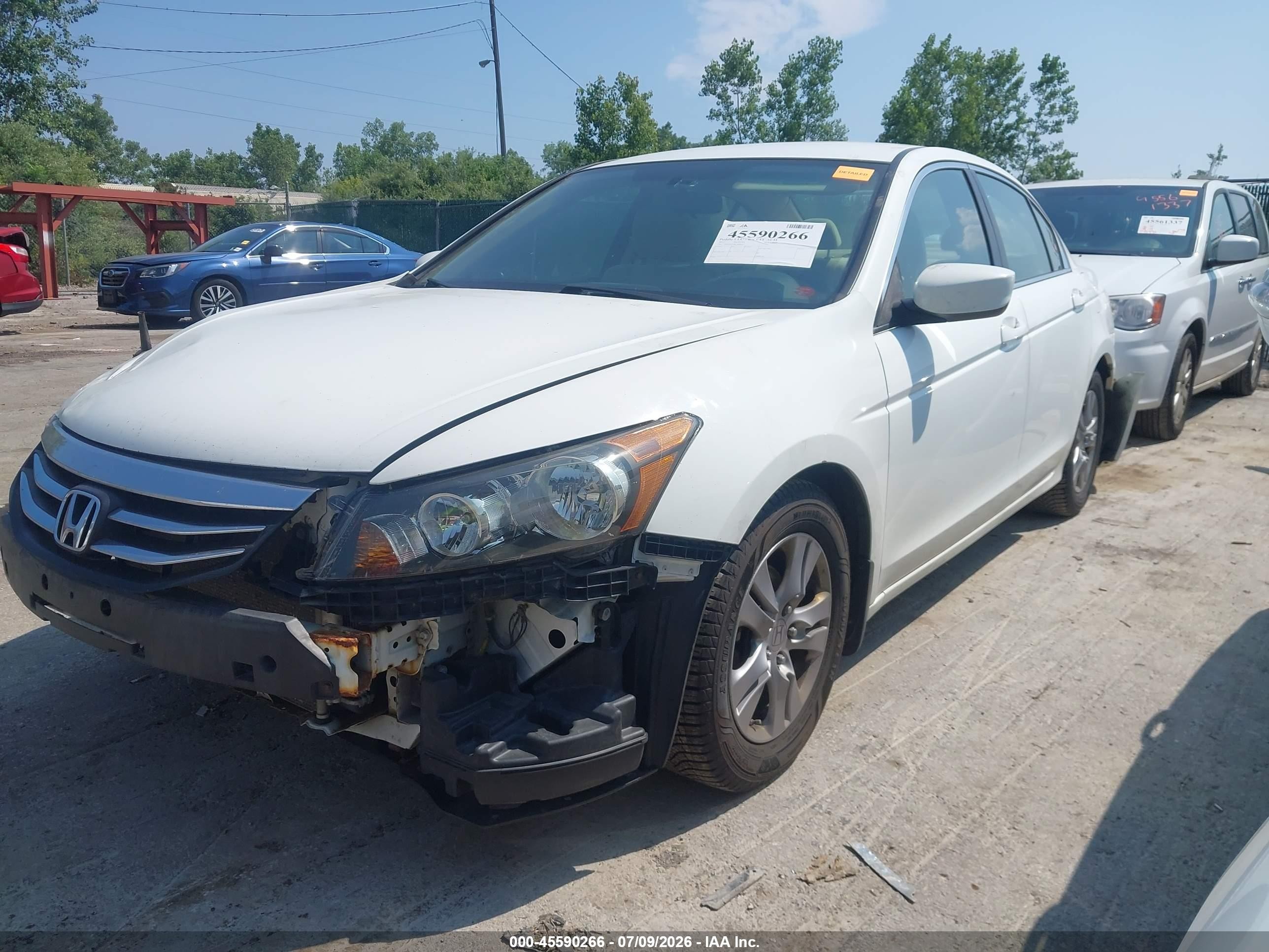 2012 Honda Accord 2.4 Lx-p White vin: 1HGCP2F44CA009217