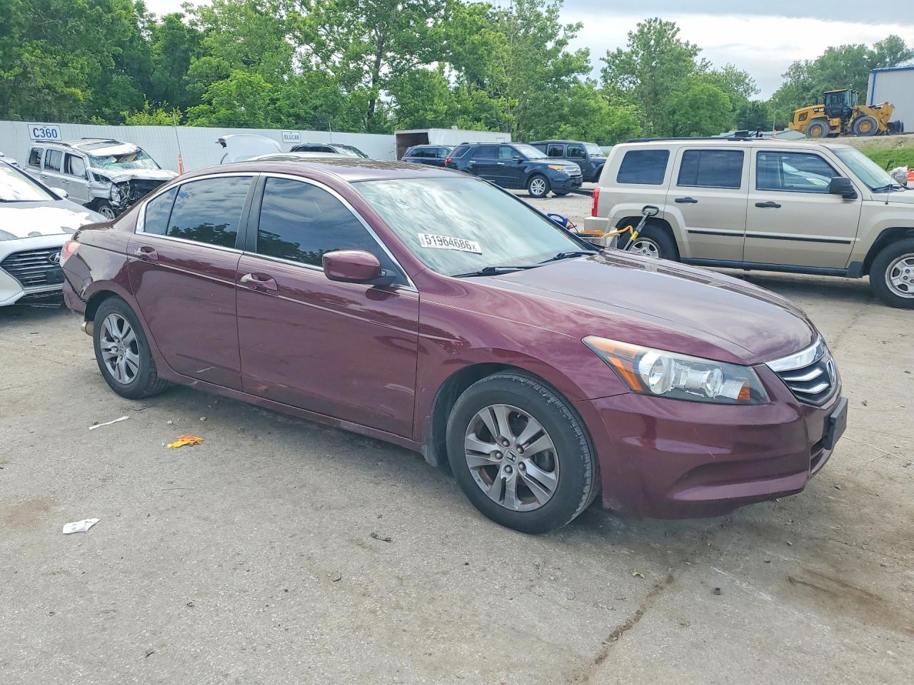 2012 Honda Accord Lxp Burgundy vin: 1HGCP2F44CA097783