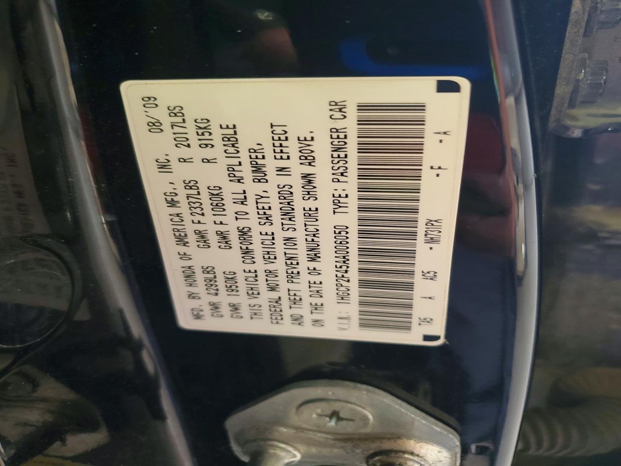 2010 Honda Accord Lxp Черный vin: 1HGCP2F45AA006050