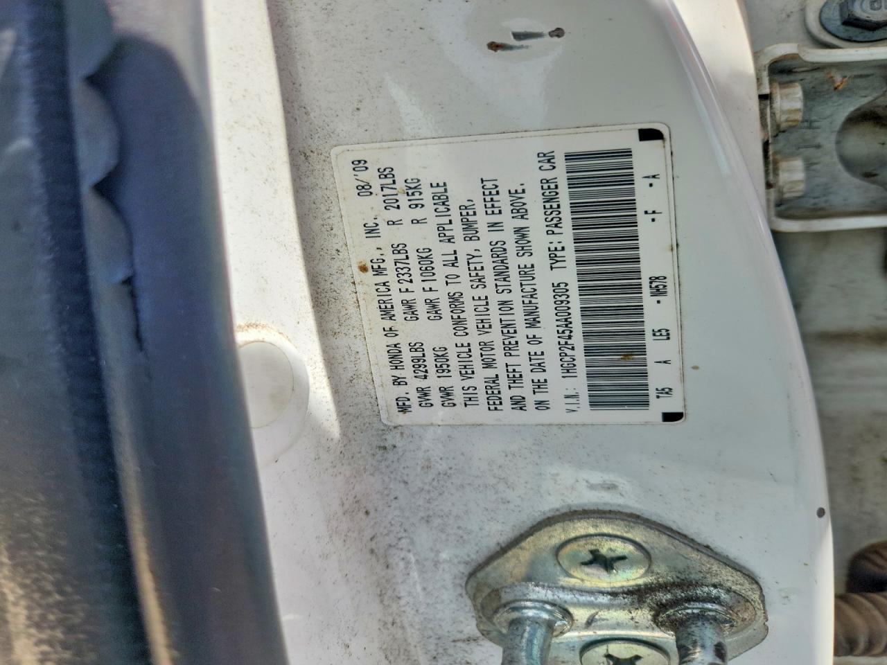 2010 Honda Accord Lxp White vin: 1HGCP2F45AA009305