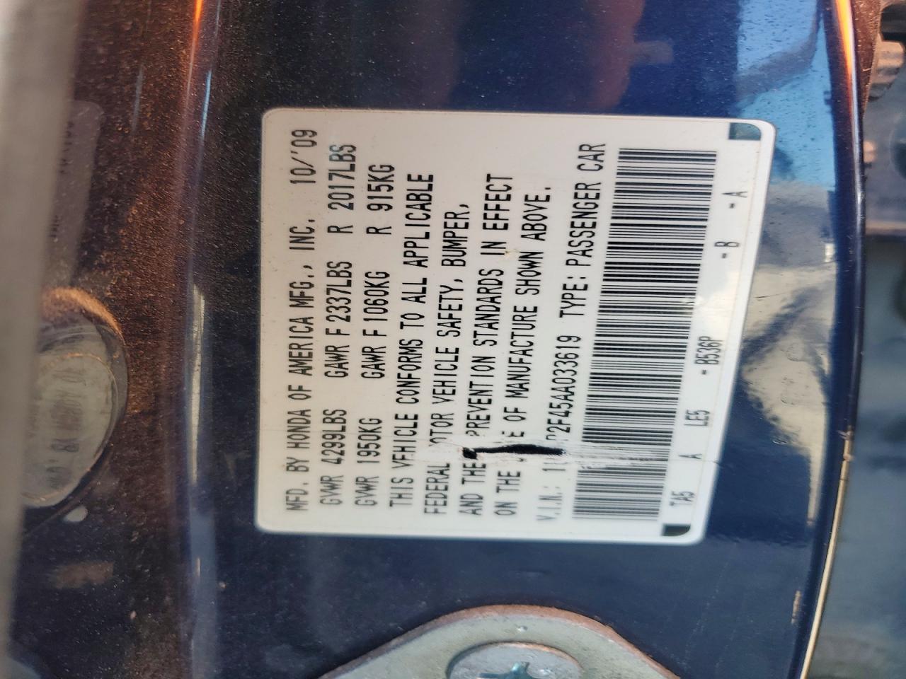 2010 Honda Accord Lxp Синий vin: 1HGCP2F45AA033619