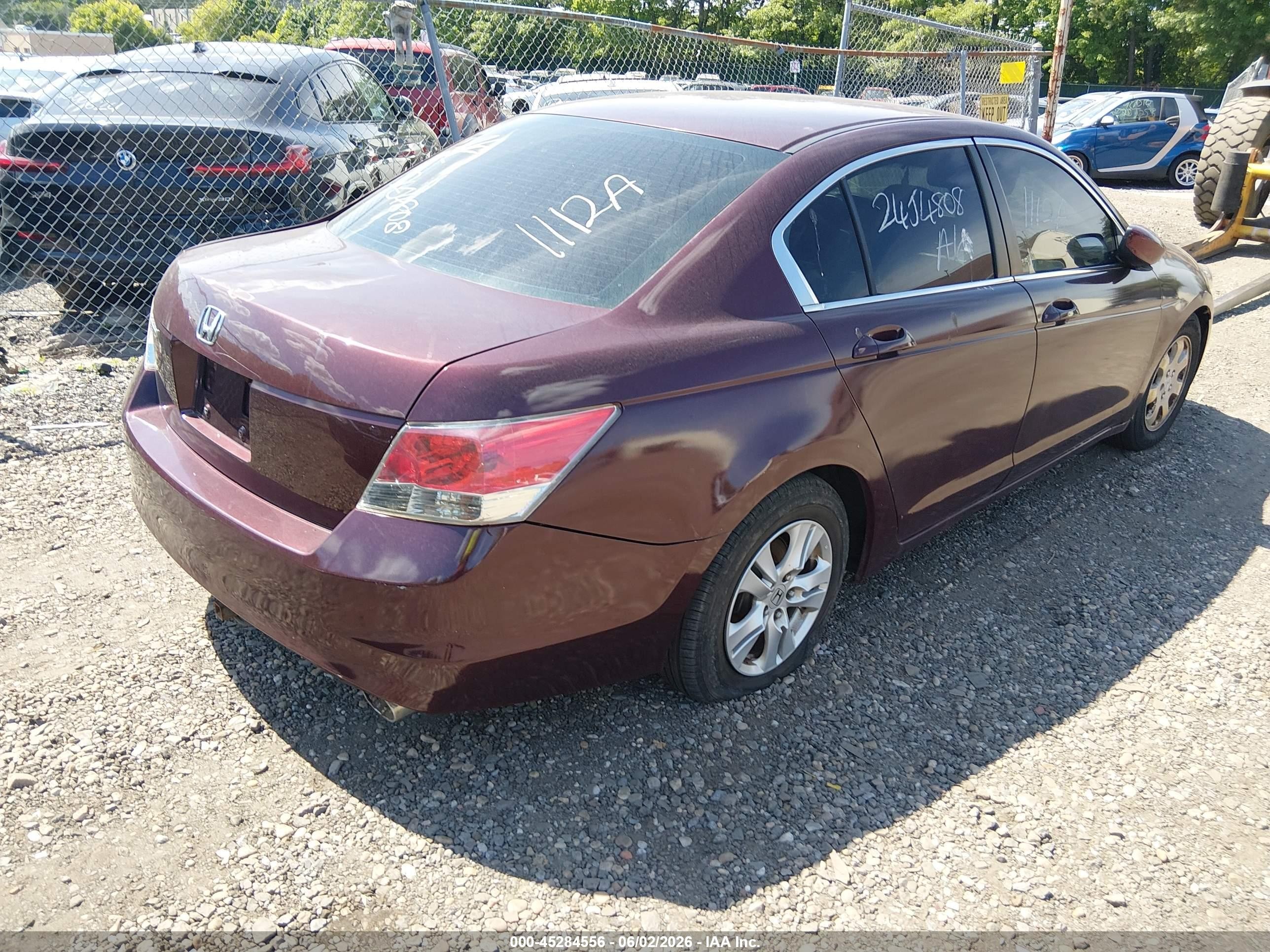 2010 Honda Accord 2.4 Lx-p Maroon vin: 1HGCP2F45AA075613
