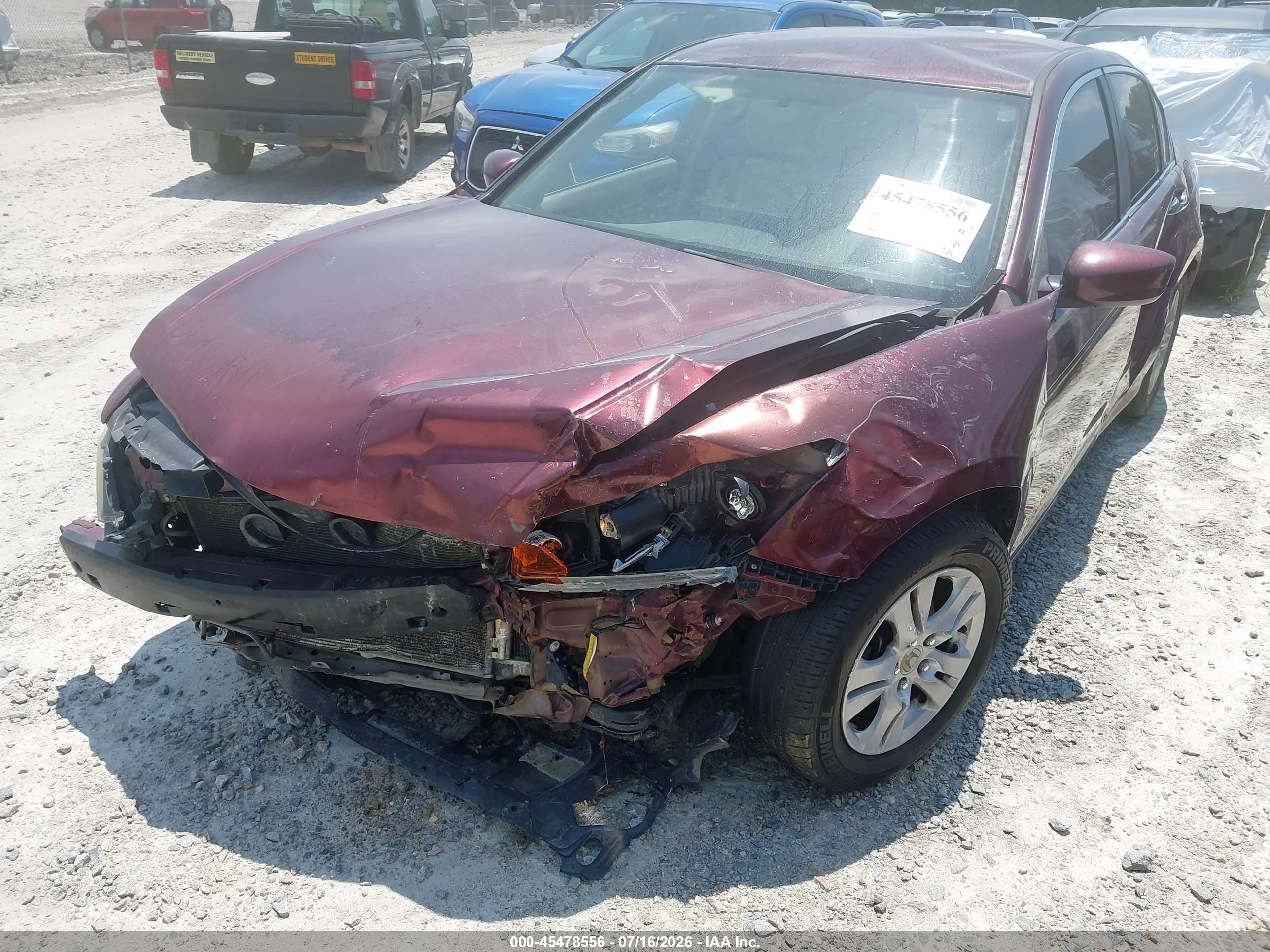 2010 Honda Accord 2.4 Lx-p Burgundy vin: 1HGCP2F45AA119562