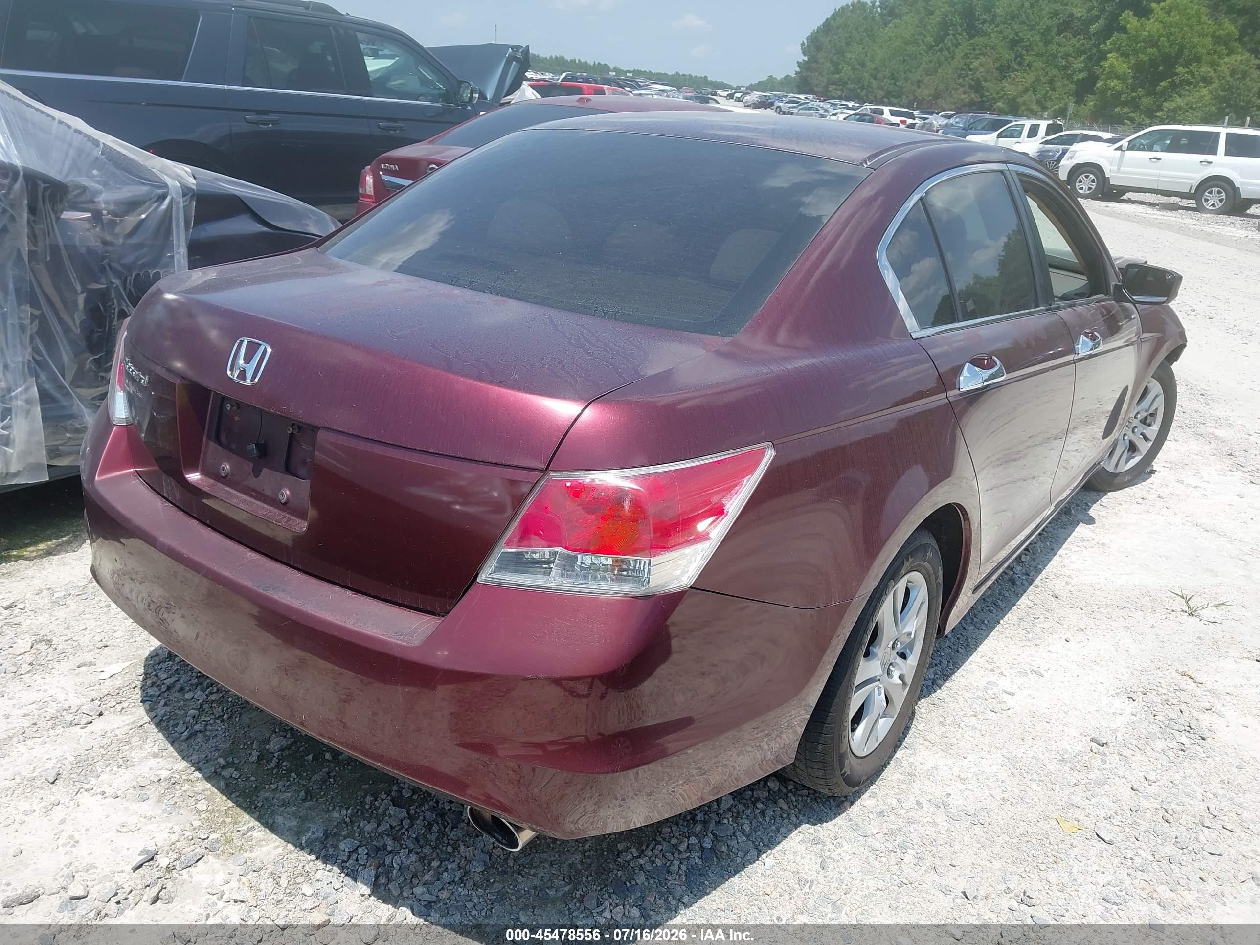 2010 Honda Accord 2.4 Lx-p Burgundy vin: 1HGCP2F45AA119562