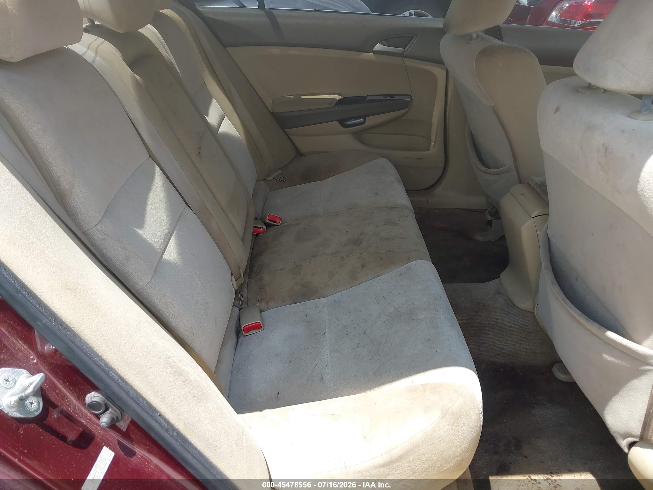 2010 Honda Accord 2.4 Lx-p Burgundy vin: 1HGCP2F45AA119562