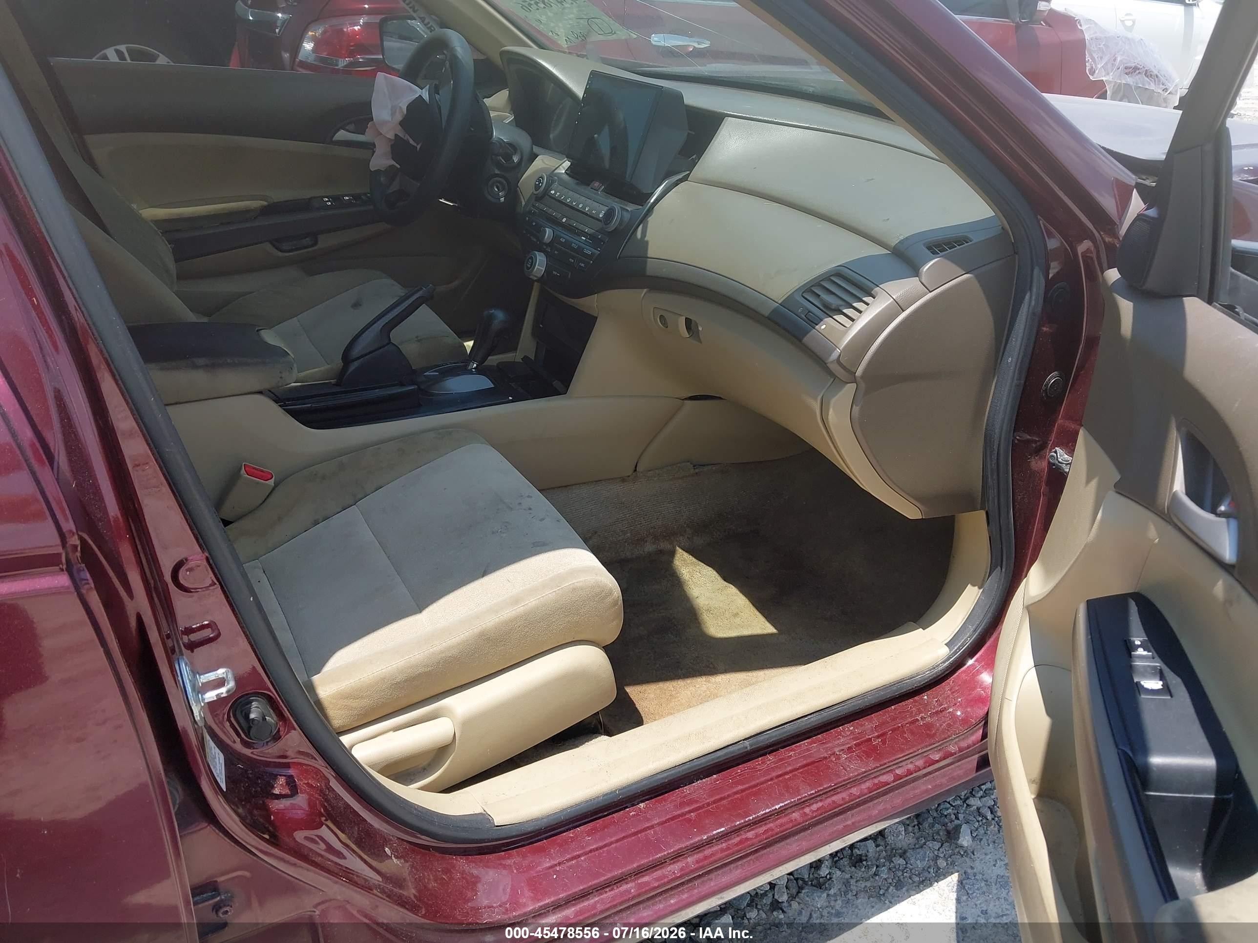 2010 Honda Accord 2.4 Lx-p Burgundy vin: 1HGCP2F45AA119562