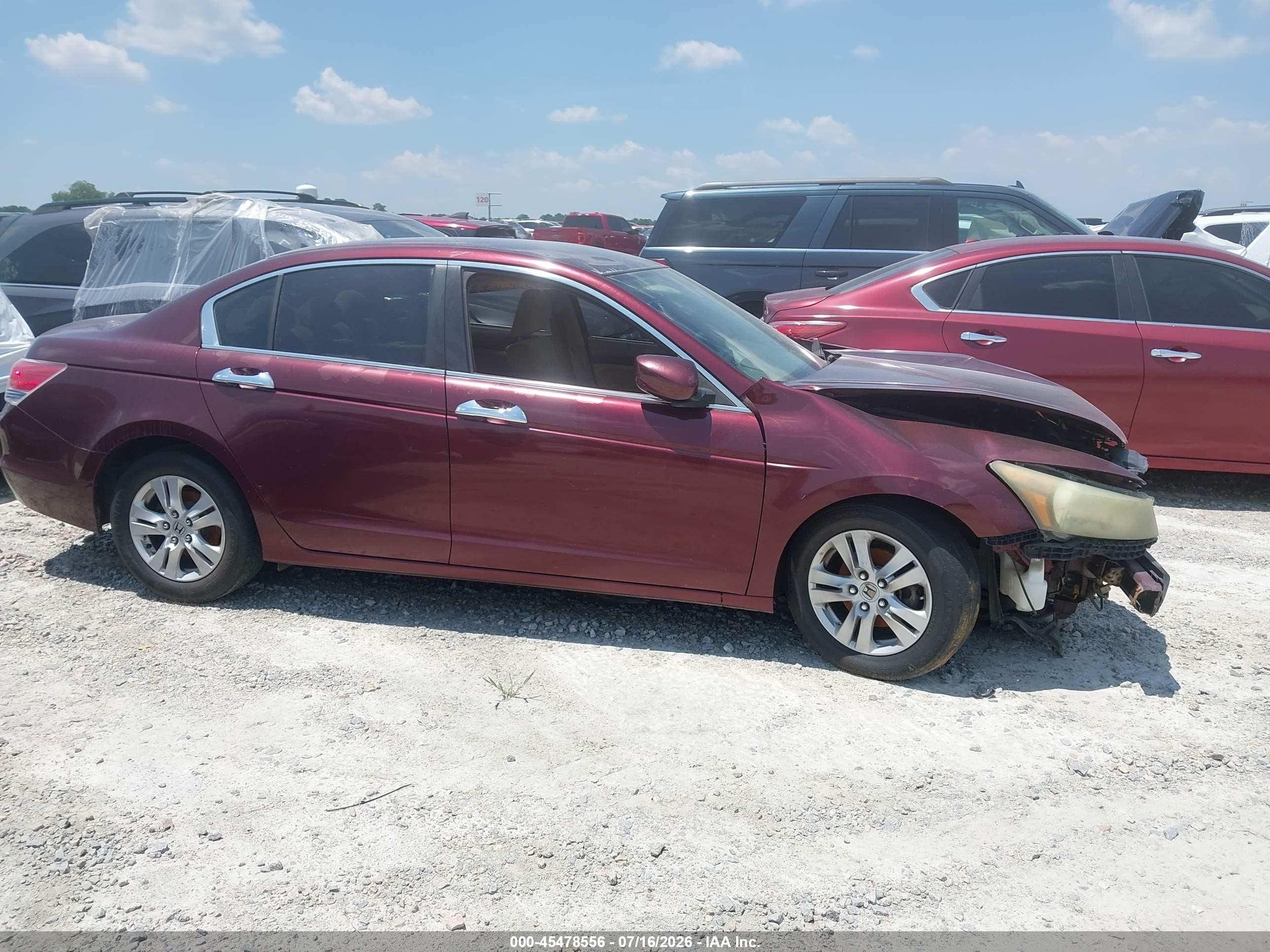 2010 Honda Accord 2.4 Lx-p Burgundy vin: 1HGCP2F45AA119562