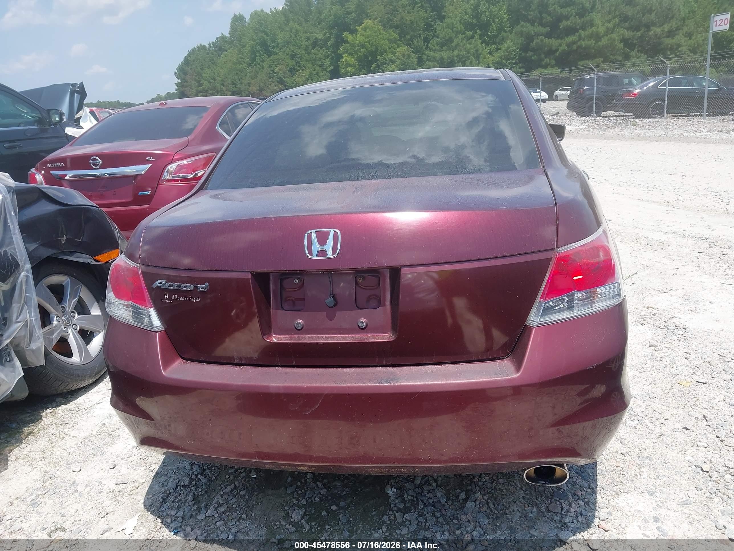 2010 Honda Accord 2.4 Lx-p Burgundy vin: 1HGCP2F45AA119562