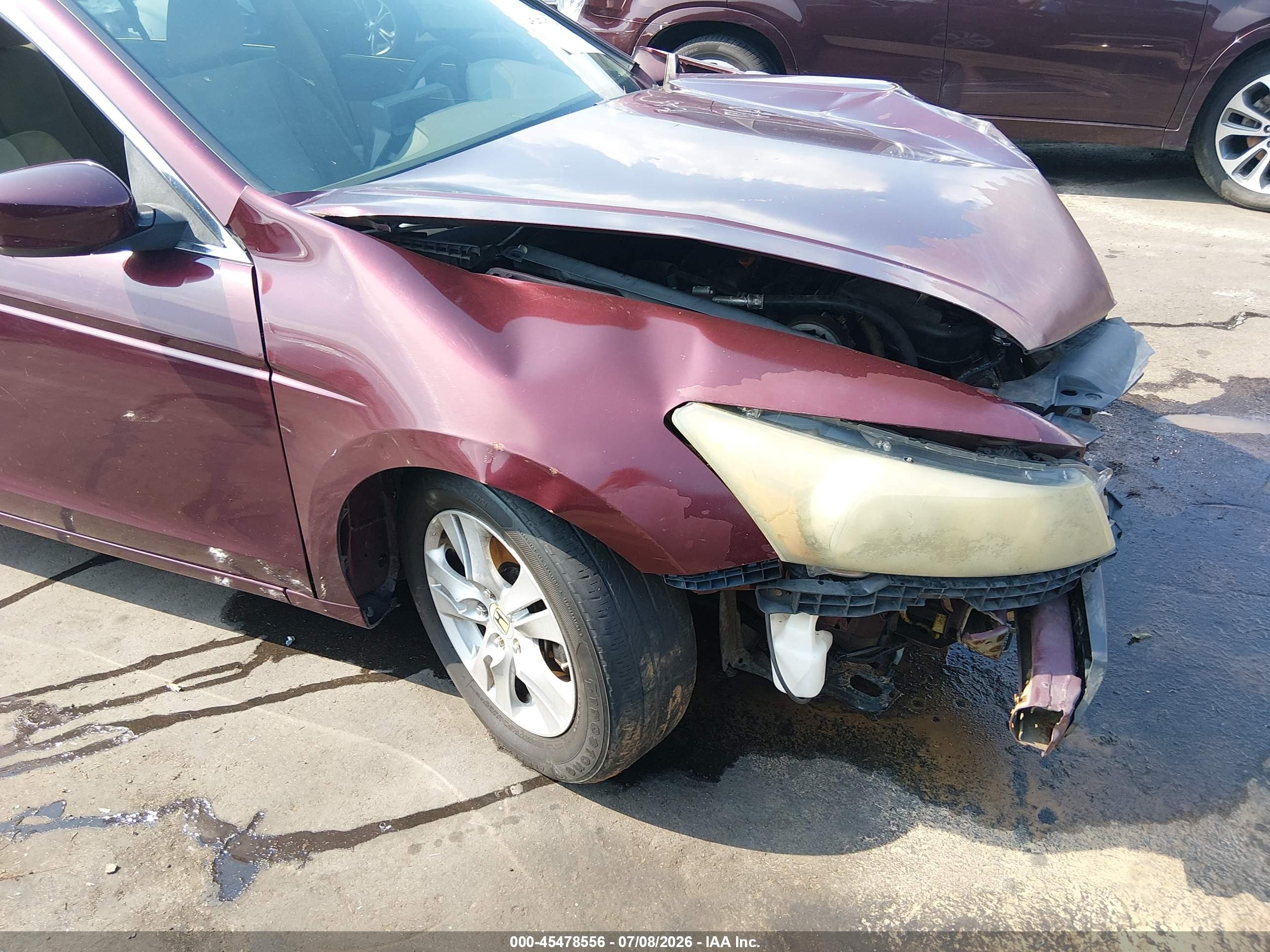 2010 Honda Accord 2.4 Lx-p Burgundy vin: 1HGCP2F45AA119562