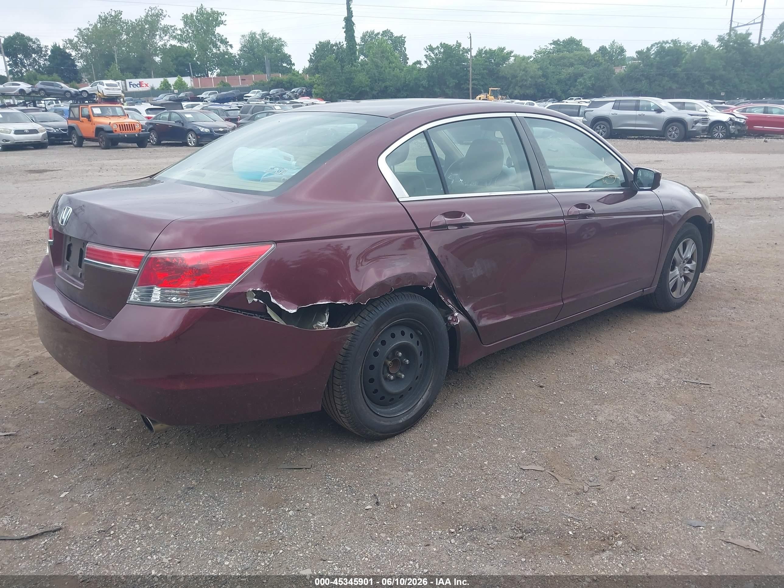 2011 Honda Accord 2.4 Lx-p Burgundy vin: 1HGCP2F45BA035243