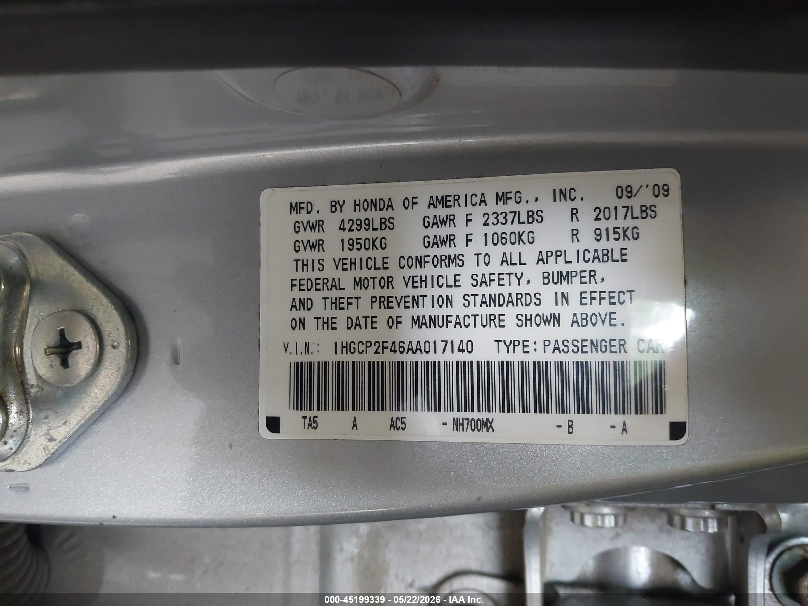 2010 Honda Accord 2.4 Lx-p Silver vin: 1HGCP2F46AA017140