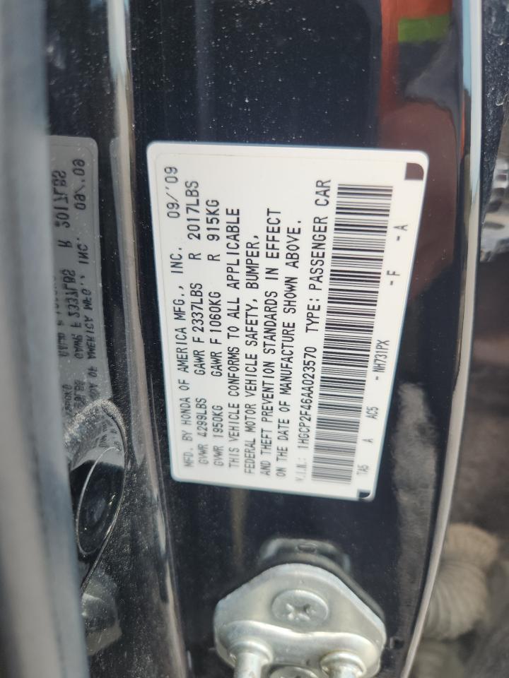 2010 Honda Accord Lxp Black vin: 1HGCP2F46AA023570