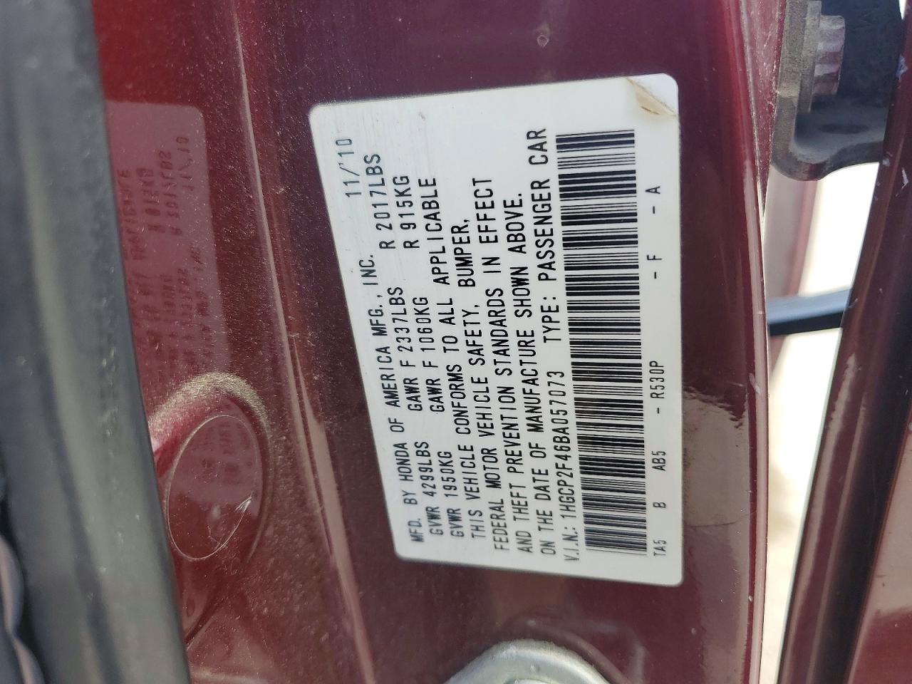 2011 Honda Accord Lxp Maroon vin: 1HGCP2F46BA057073