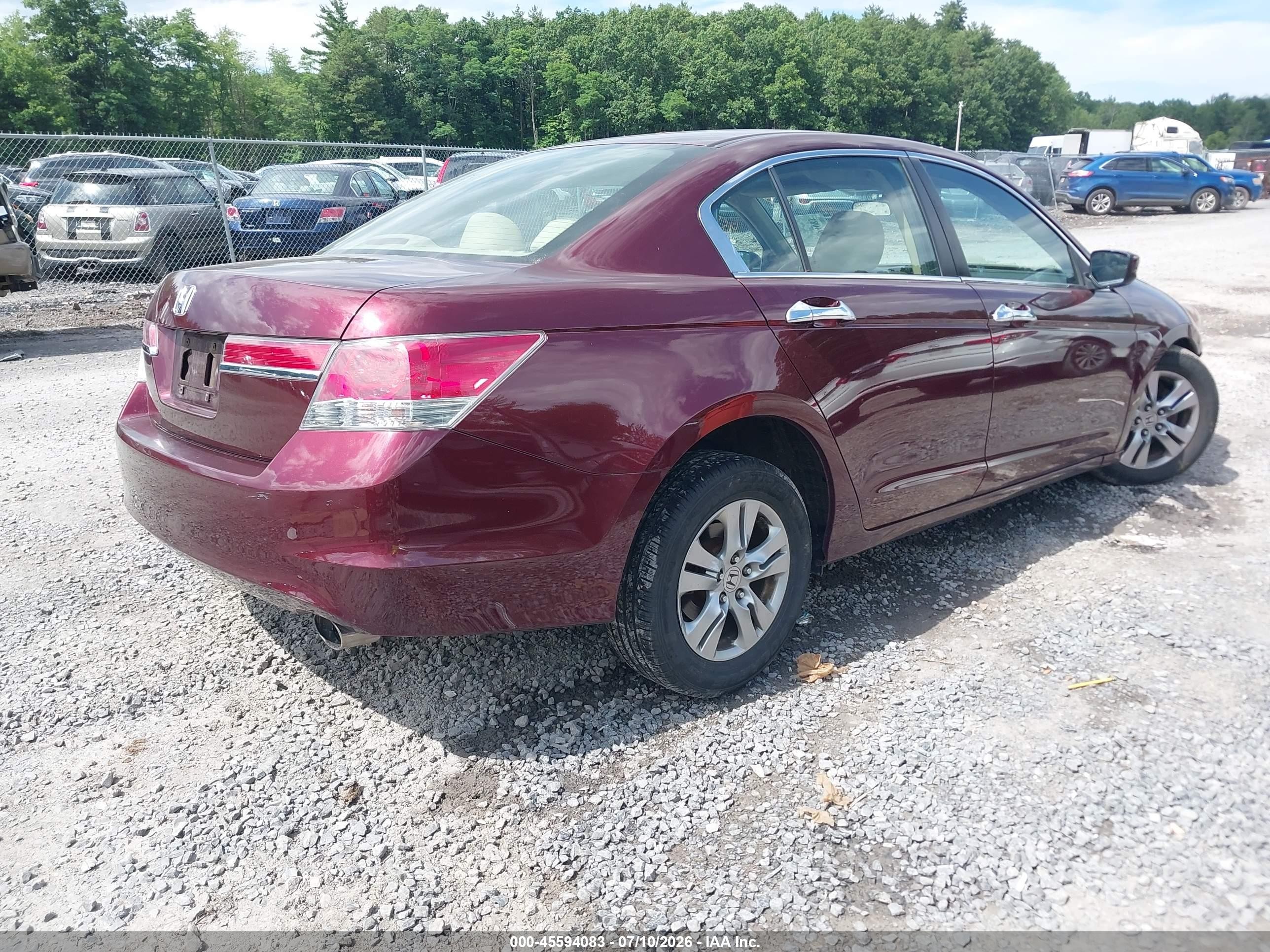 2011 Honda Accord 2.4 Lx-p Burgundy vin: 1HGCP2F46BA065786