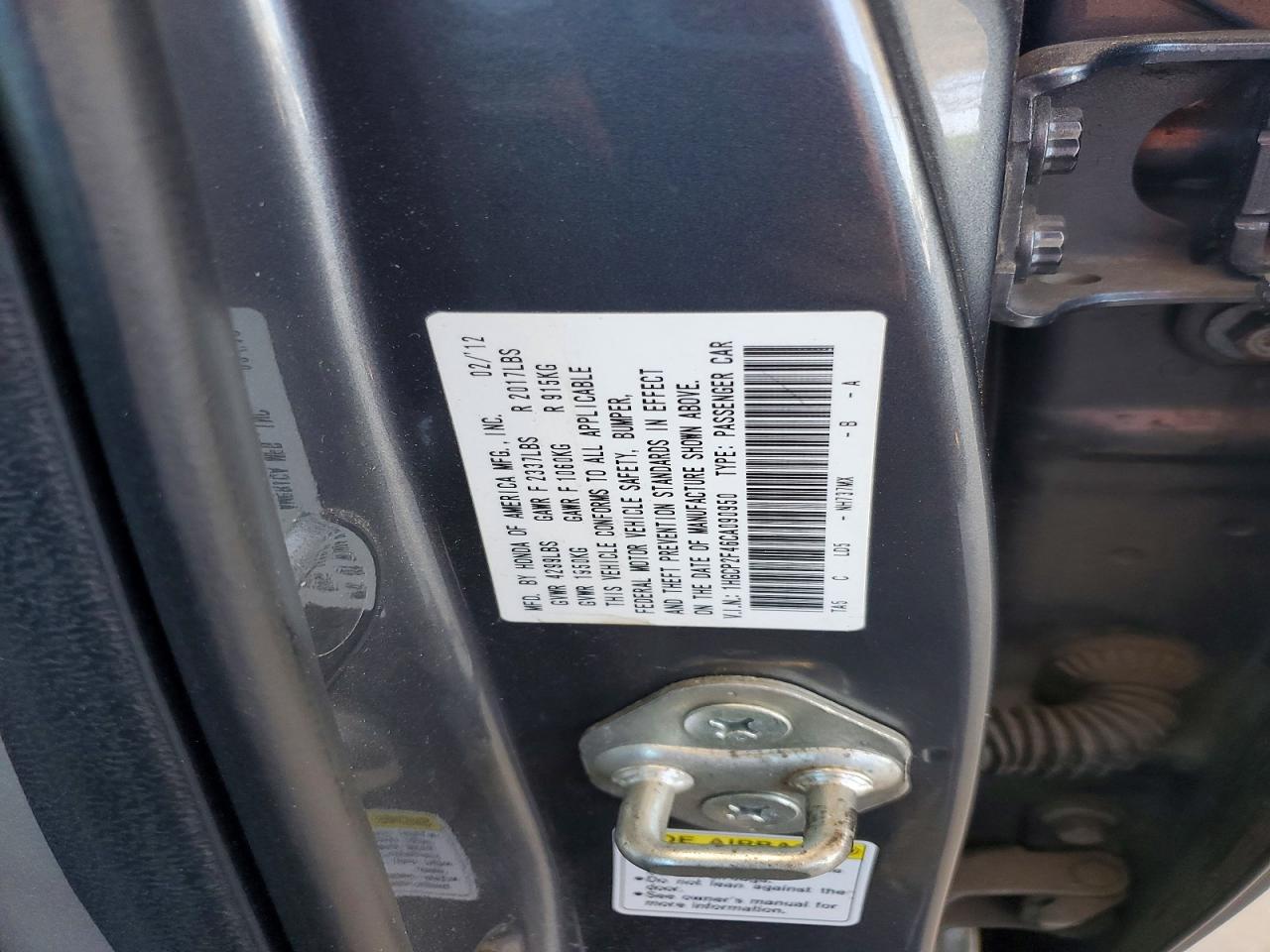 2012 Honda Accord Lxp Gray vin: 1HGCP2F46CA090950