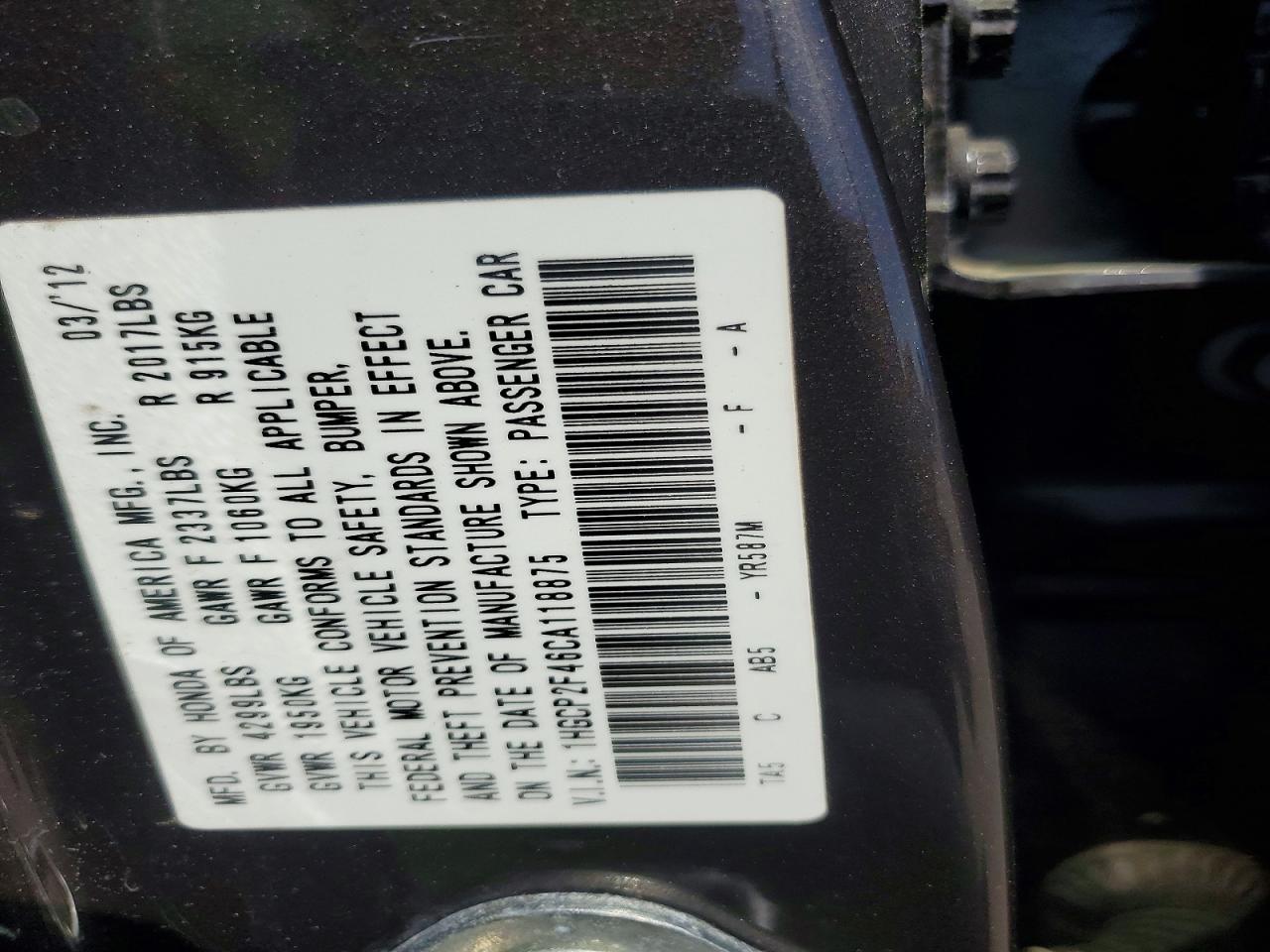 2012 Honda Accord Lxp Brown vin: 1HGCP2F46CA118875