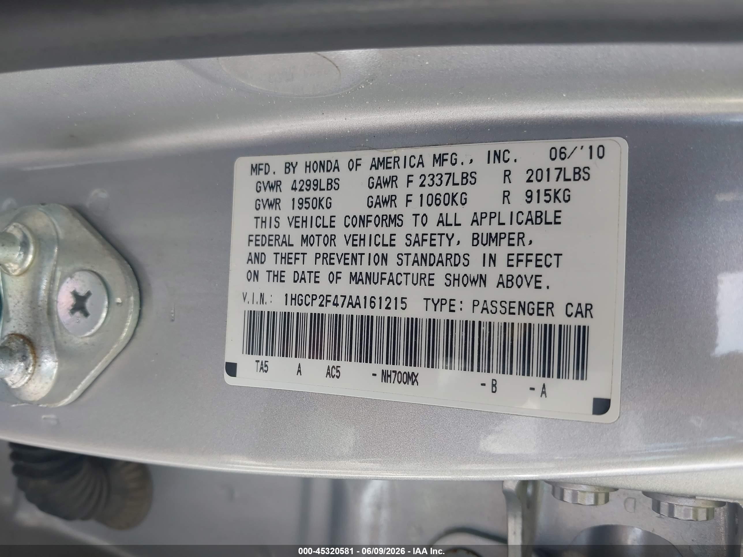 2010 Honda Accord 2.4 Lx-p Silver vin: 1HGCP2F47AA161215