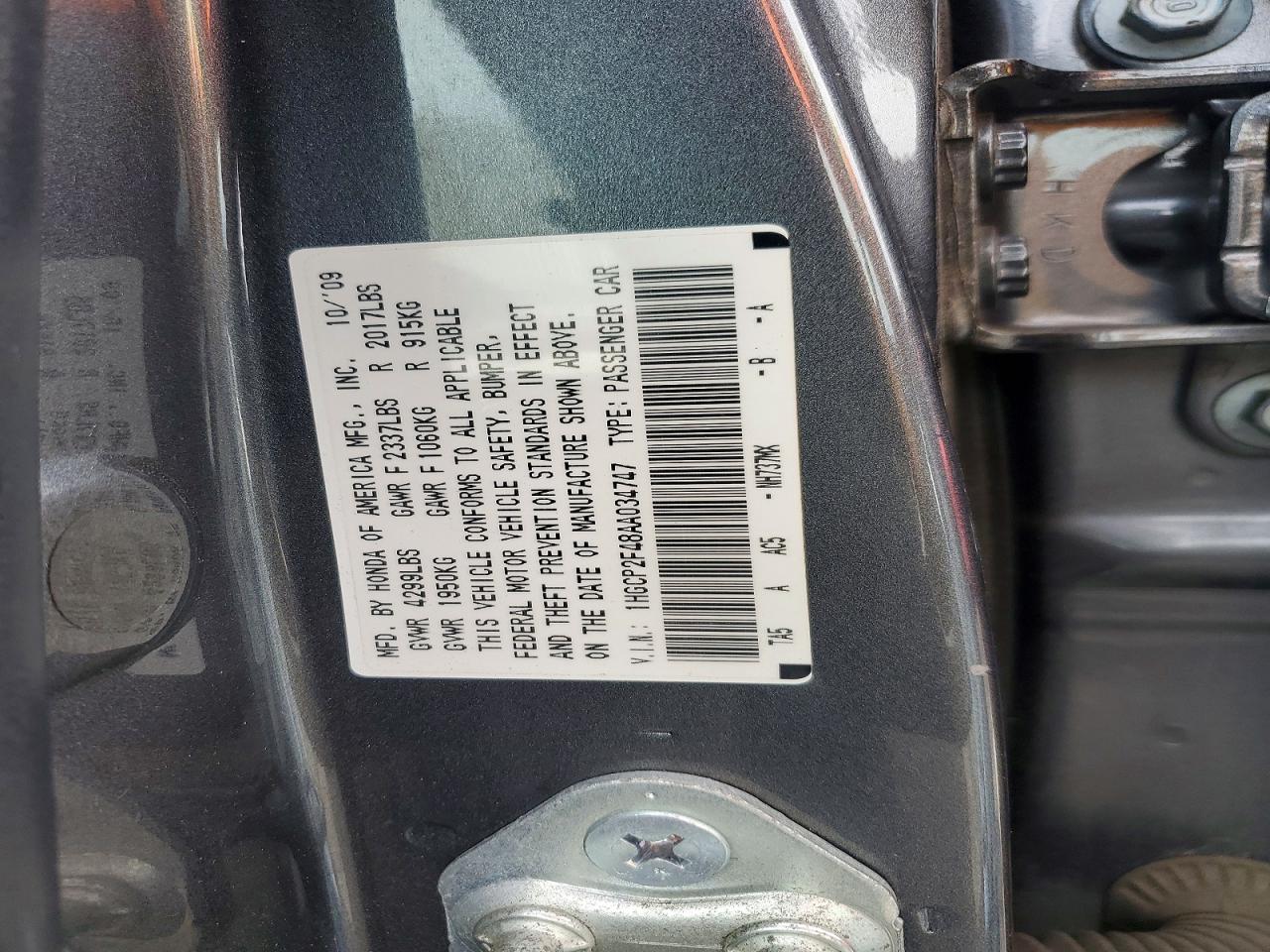 2010 Honda Accord Lxp Gray vin: 1HGCP2F48AA034747