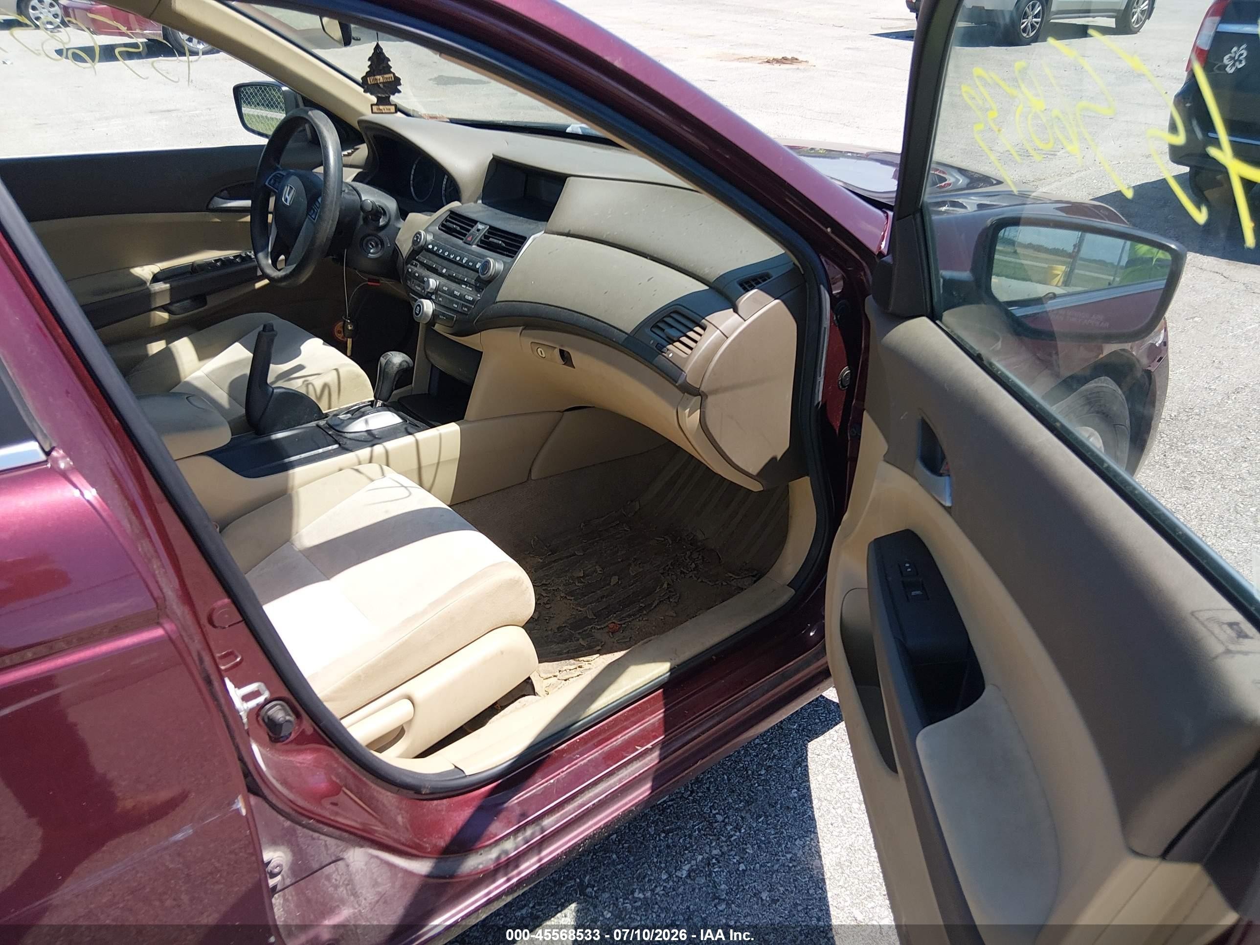 2010 Honda Accord 2.4 Lx-p Burgundy vin: 1HGCP2F48AA113030