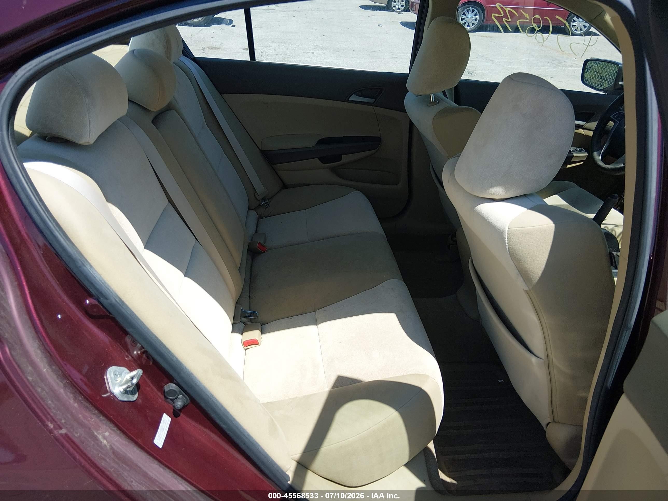 2010 Honda Accord 2.4 Lx-p Burgundy vin: 1HGCP2F48AA113030