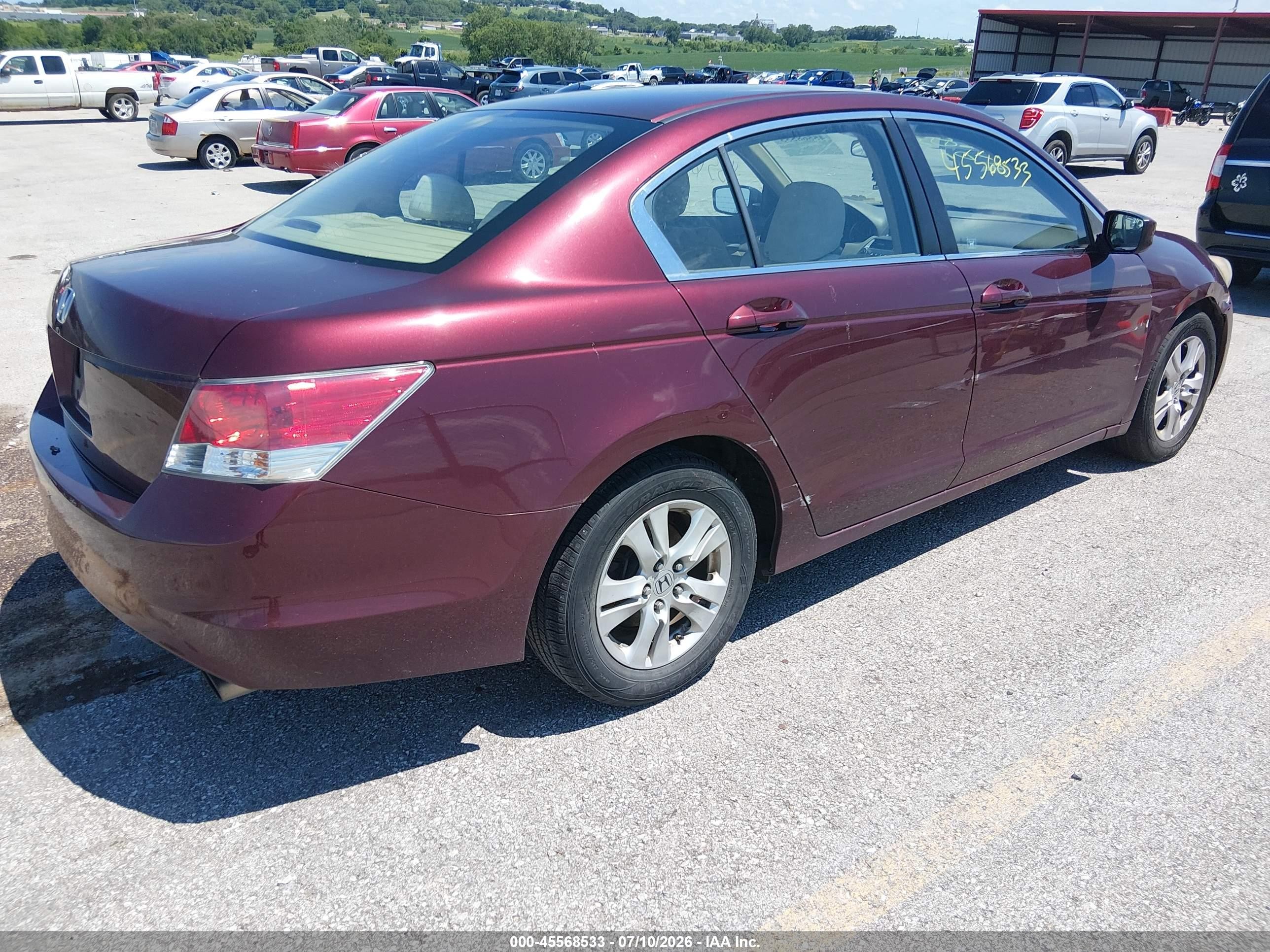 2010 Honda Accord 2.4 Lx-p Burgundy vin: 1HGCP2F48AA113030