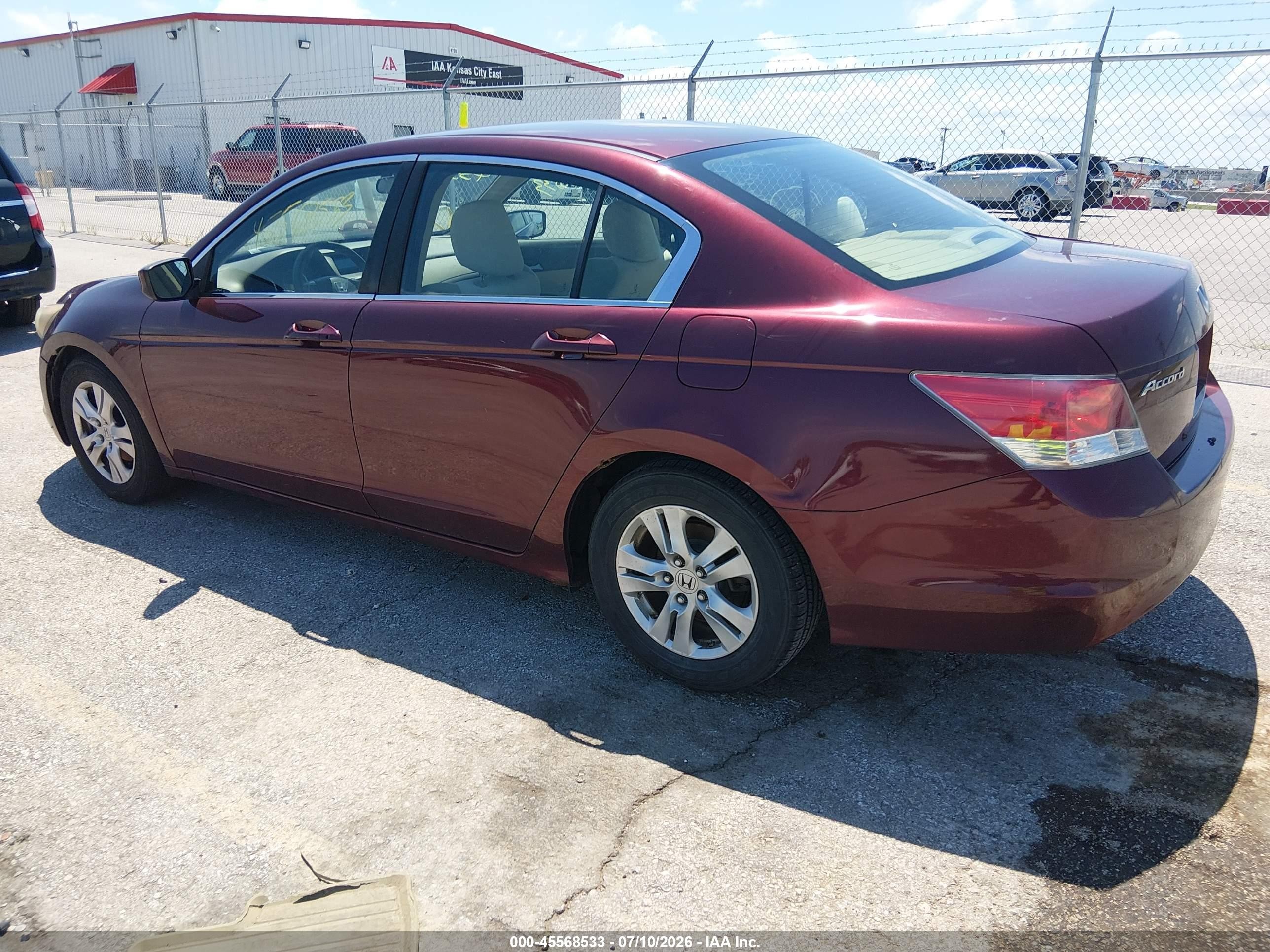 2010 Honda Accord 2.4 Lx-p Burgundy vin: 1HGCP2F48AA113030