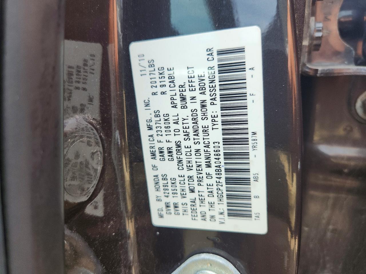 2011 Honda Accord Lxp Gray vin: 1HGCP2F48BA048603