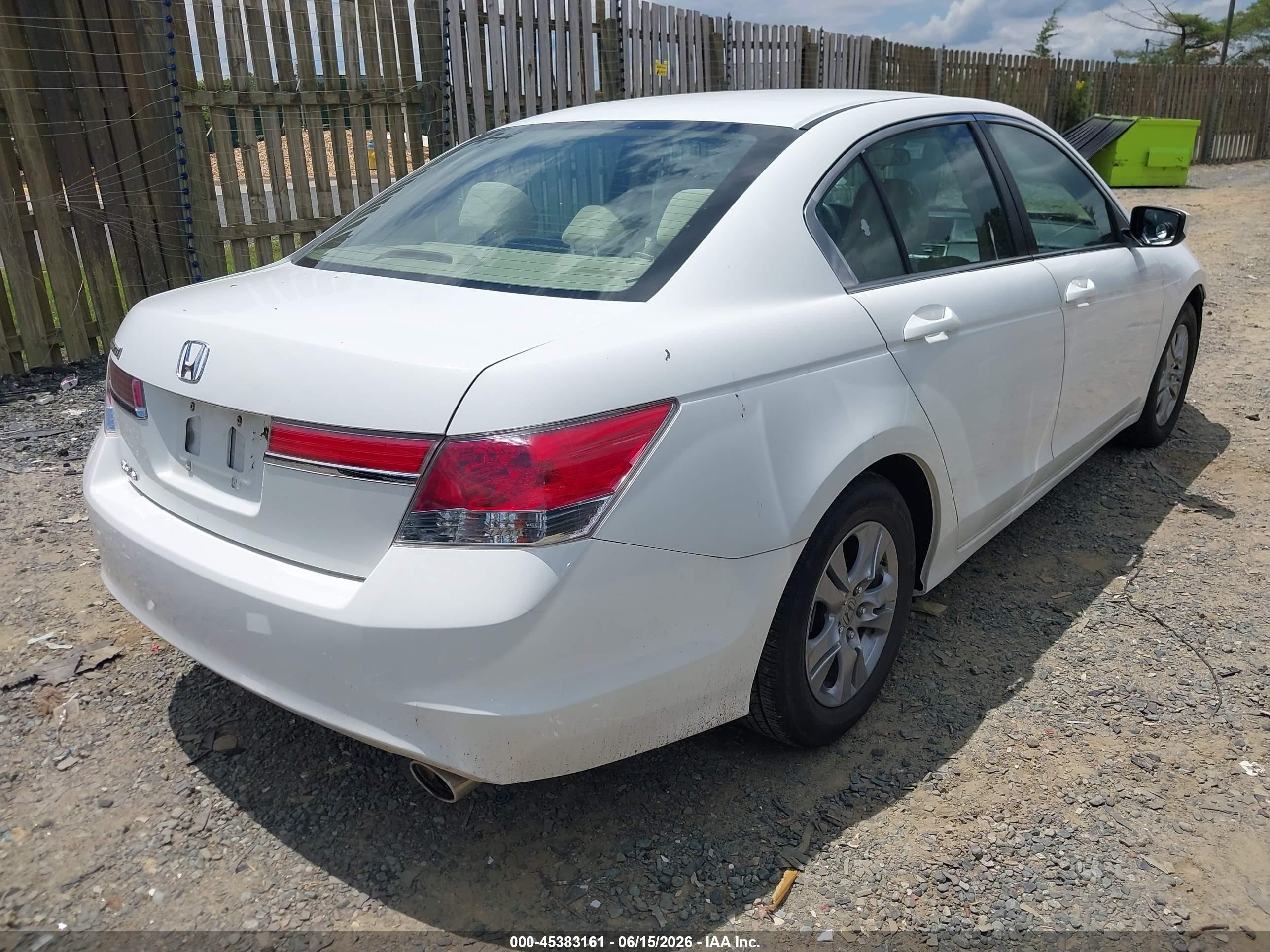 2012 Honda Accord 2.4 Lx-p White vin: 1HGCP2F48CA175336