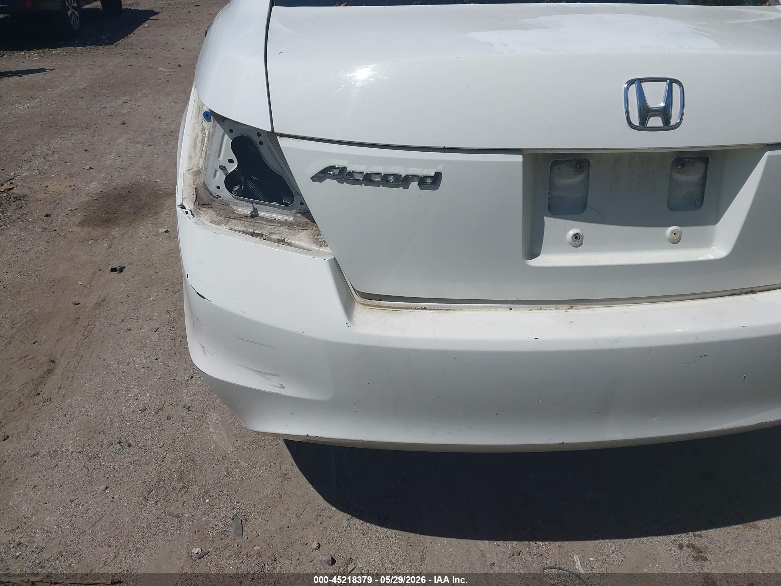2010 Honda Accord 2.4 Lx-p White vin: 1HGCP2F49AA009355