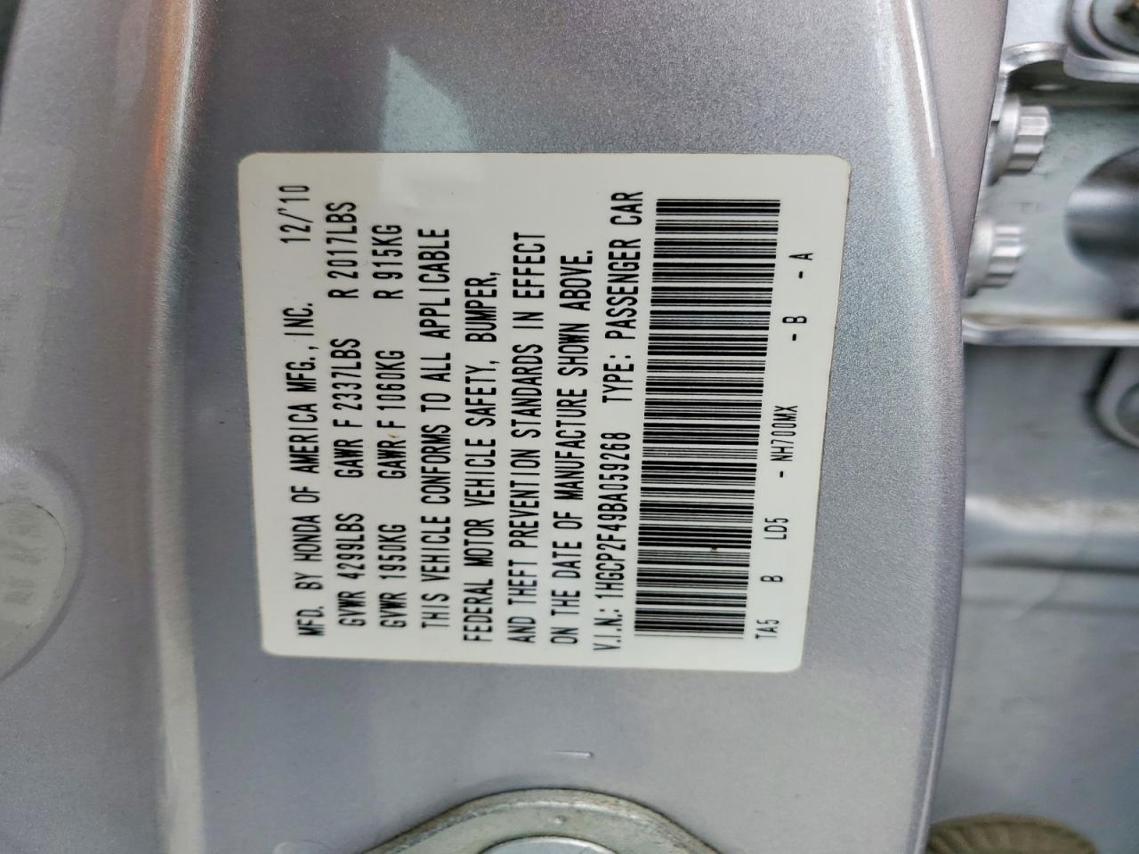 2011 Honda Accord Lxp Silver vin: 1HGCP2F49BA059268