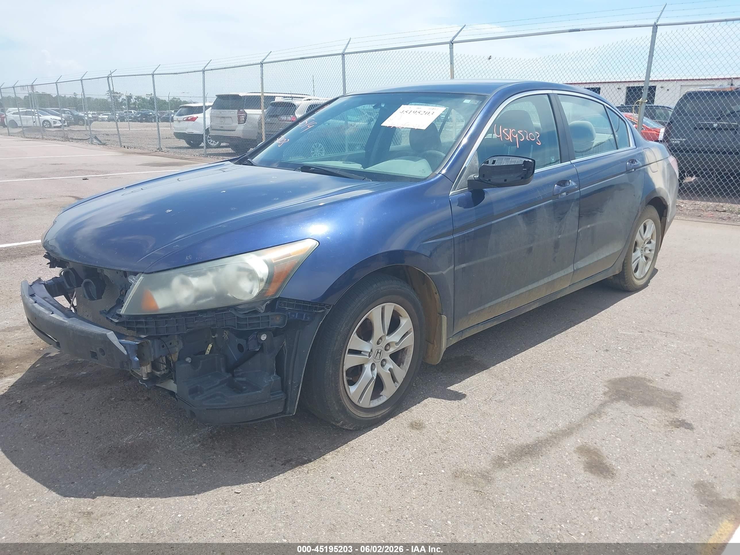2010 Honda Accord 2.4 Lx-p Blue vin: 1HGCP2F4XAA156476