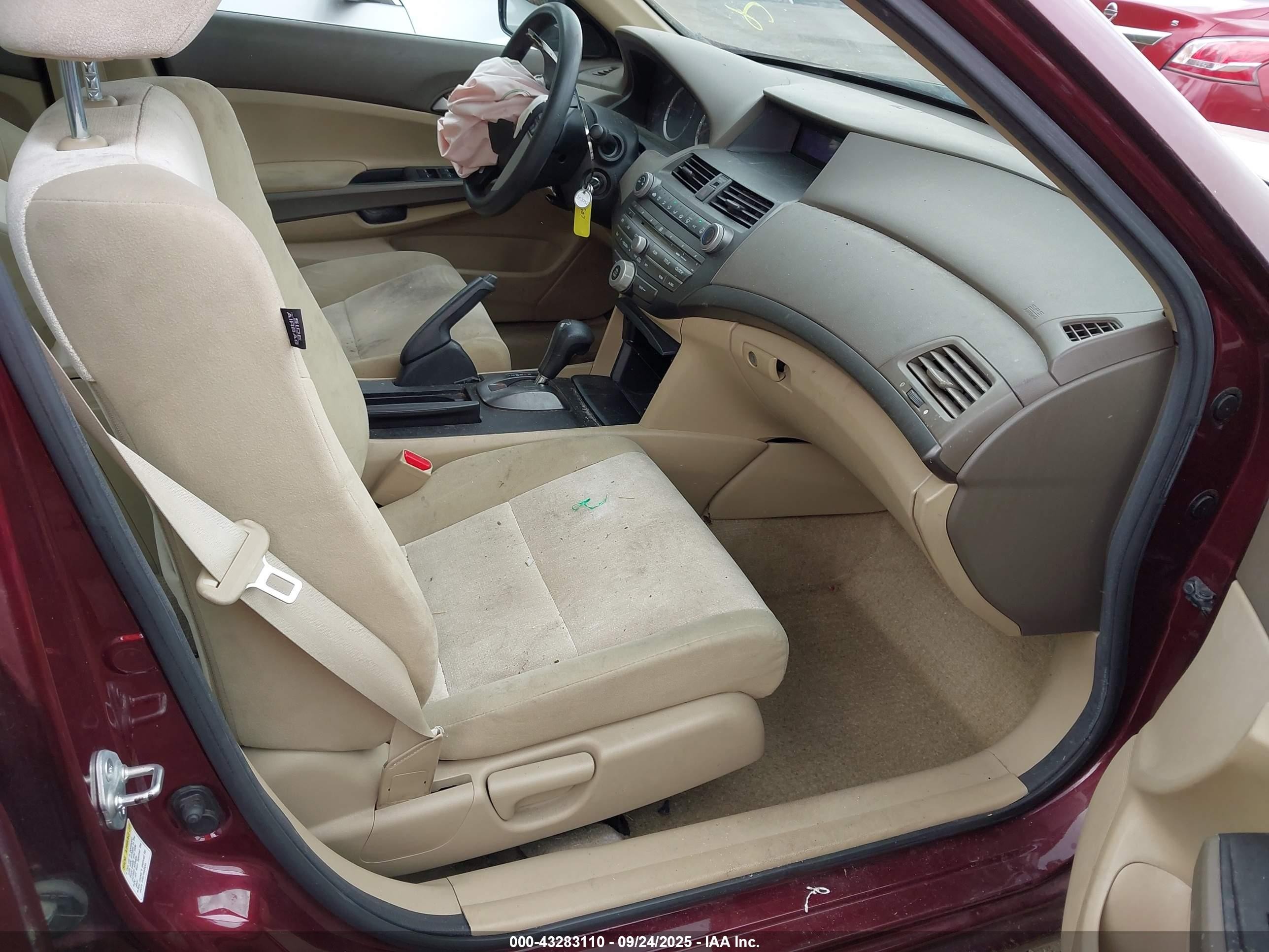 2010 Honda Accord 2.4 Lx-p Burgundy vin: 1HGCP2F4XAA160396
