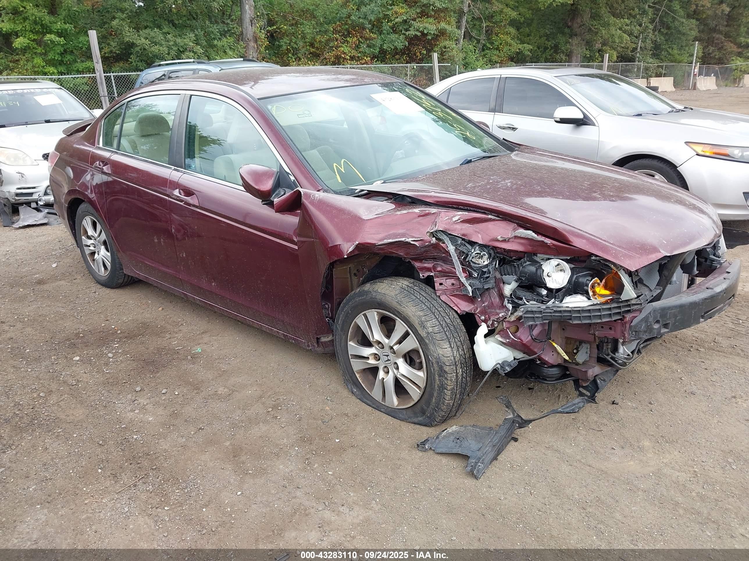 2010 Honda Accord 2.4 Lx-p Burgundy vin: 1HGCP2F4XAA160396