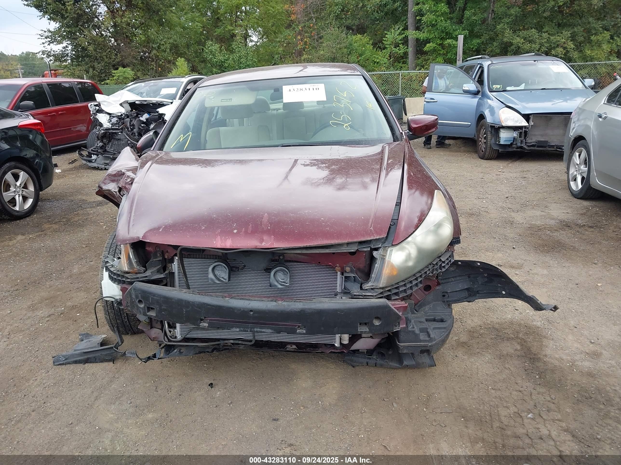 2010 Honda Accord 2.4 Lx-p Burgundy vin: 1HGCP2F4XAA160396
