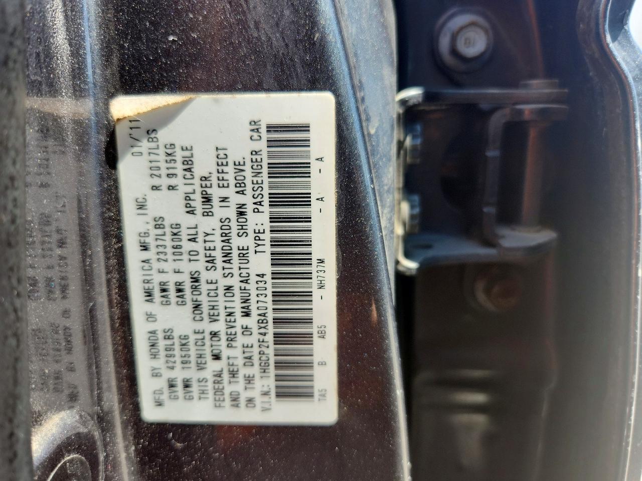 2011 Honda Accord Lxp Gray vin: 1HGCP2F4XBA073034