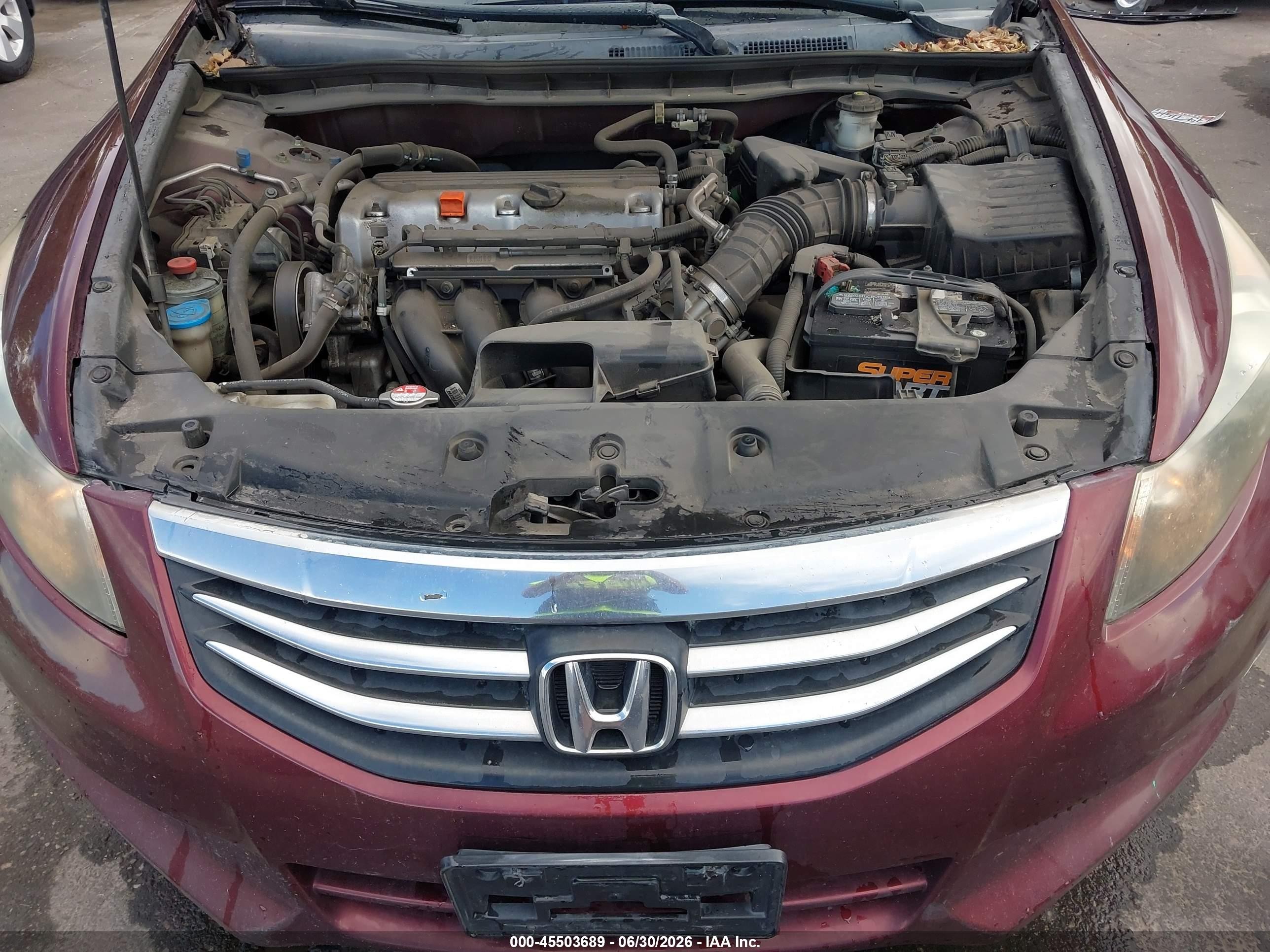2011 Honda Accord 2.4 Lx-p Темно-бордовый vin: 1HGCP2F4XBA143079